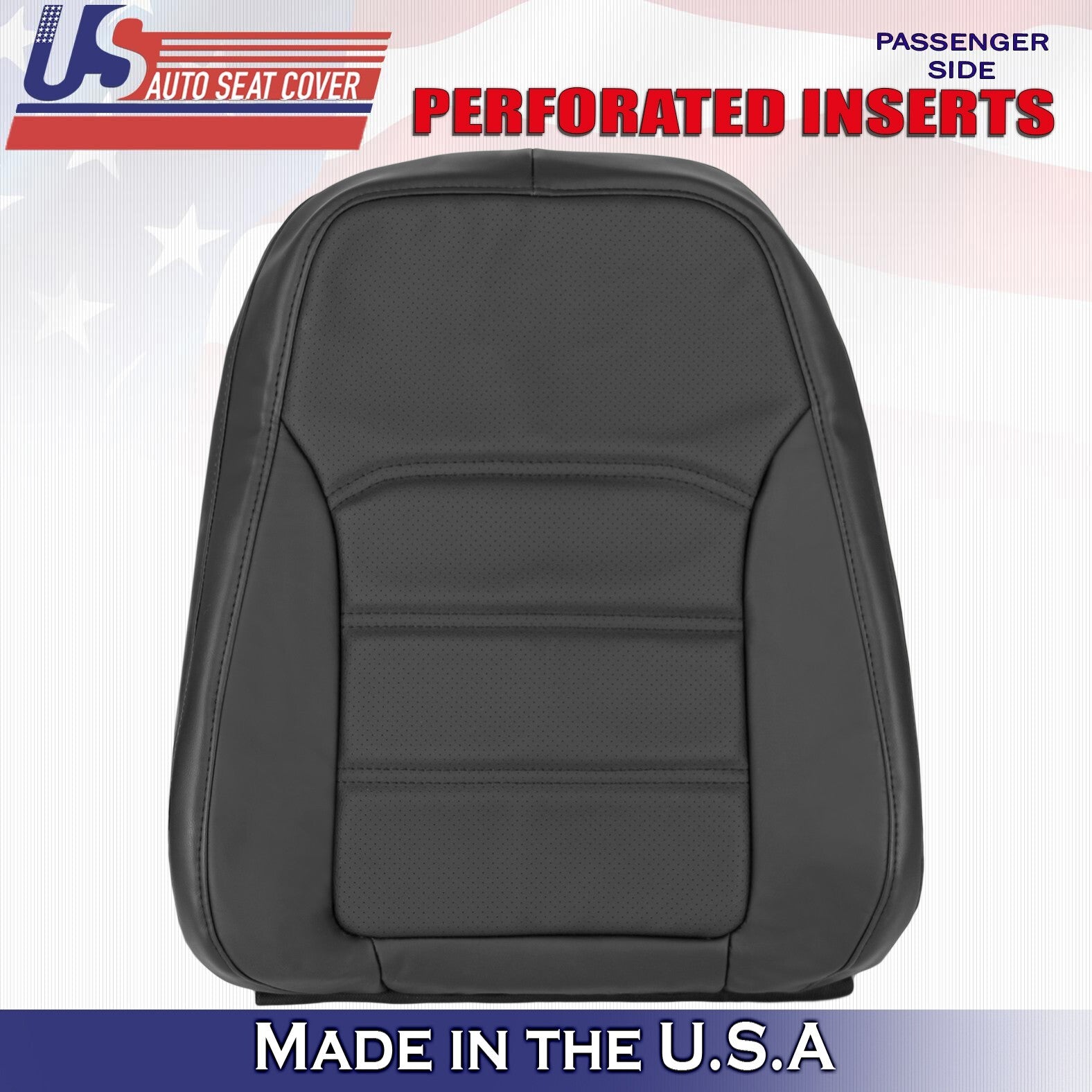 2012 to 2020 For Volkswagen Passat Passenger Bottom & Top Leather Cover Black