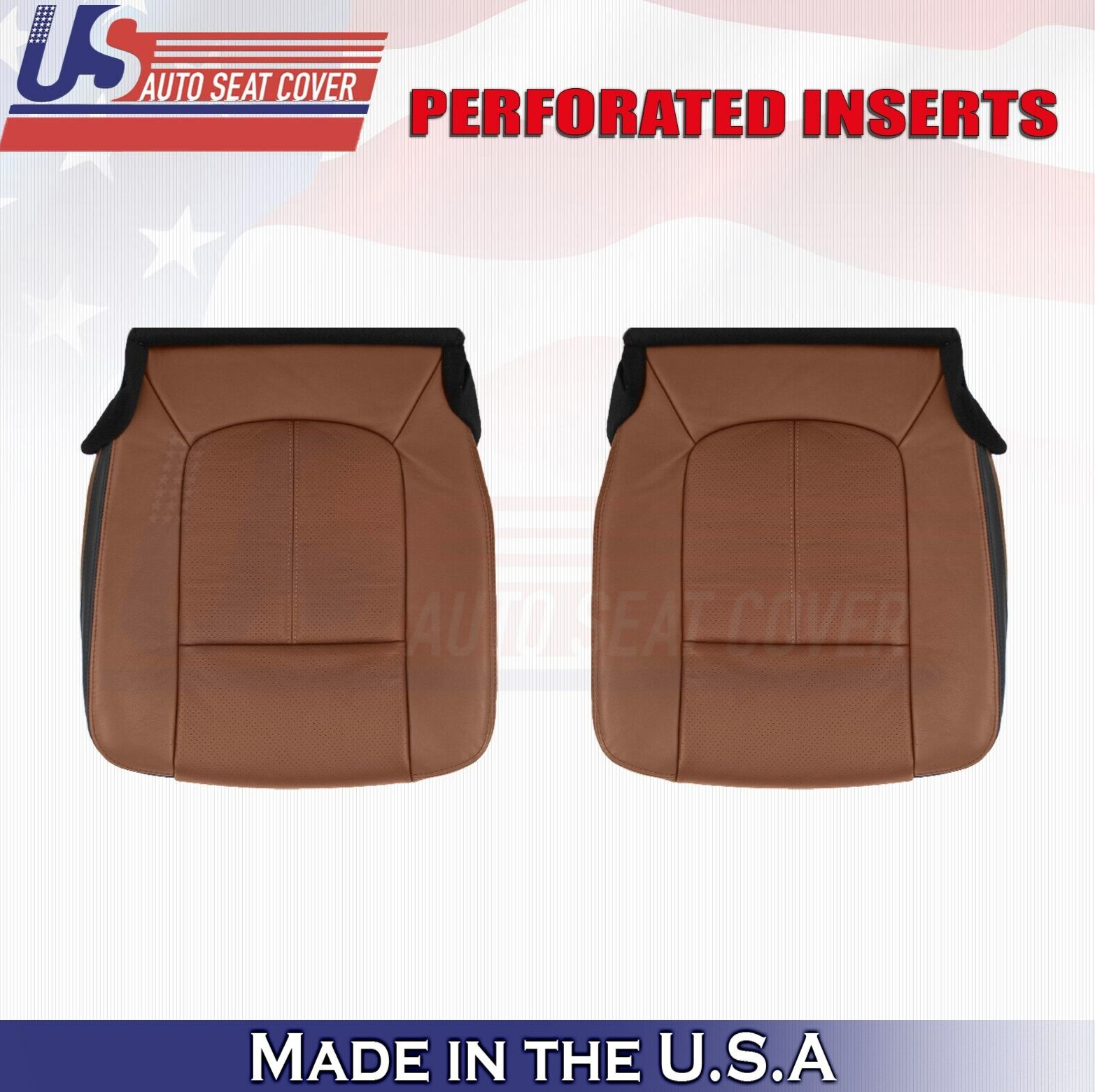 2013 to 2016 For Ford F350 Platinum Driver Passenger Bottom Leather Covers Brown