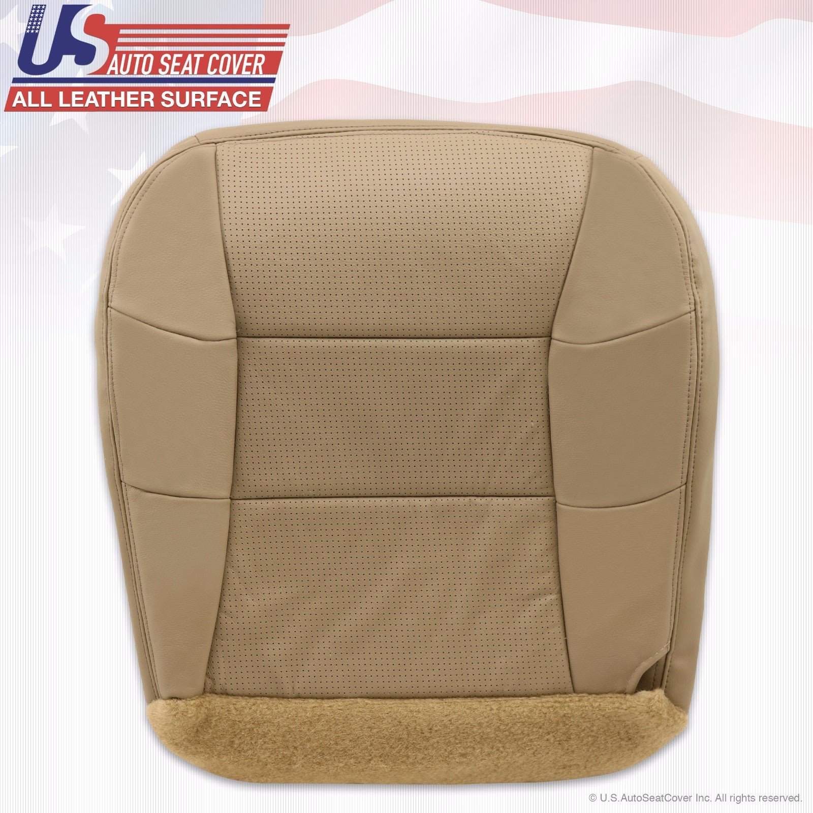 2000 Lincoln Navigator Driver Side Bottom Perforated Leather Seat Cover Tan