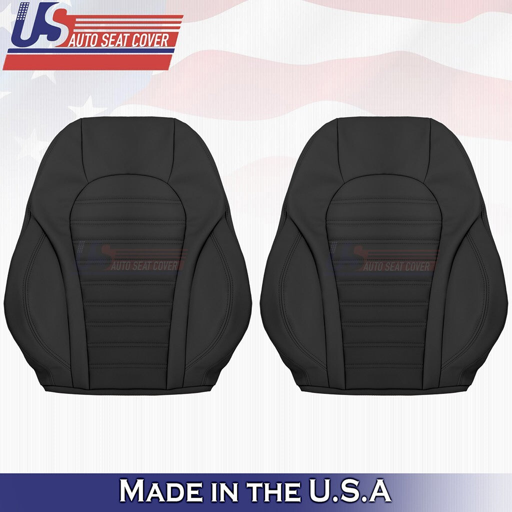 2015-2021 For Mercedes Benz C43 Driver & Passenger Uppers Vinyl Seat Cover Black