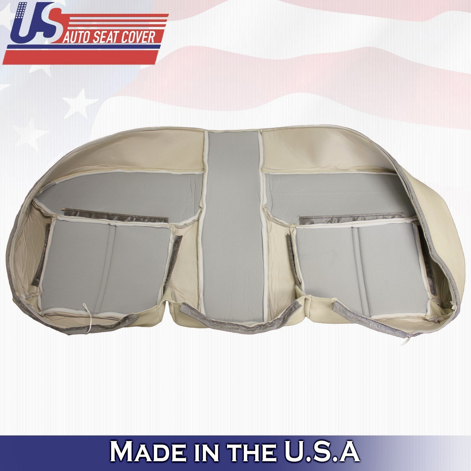 2003 to 2011 For Lincoln Town Car Rear Bench Bottom Leather Cover Lt Camel Tan