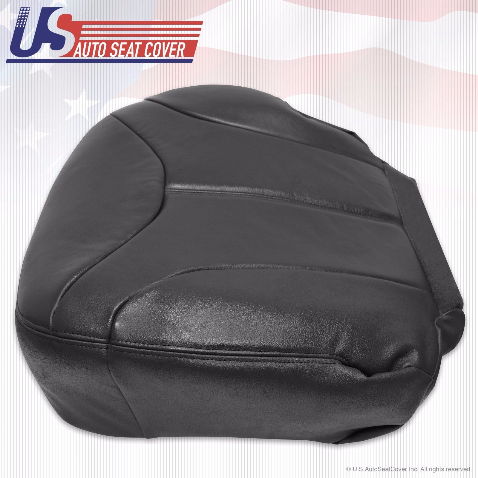 2001 2002 GMC Sierra 3500 Driver Bottom Replacement Leather Seat Cover Dark Gray