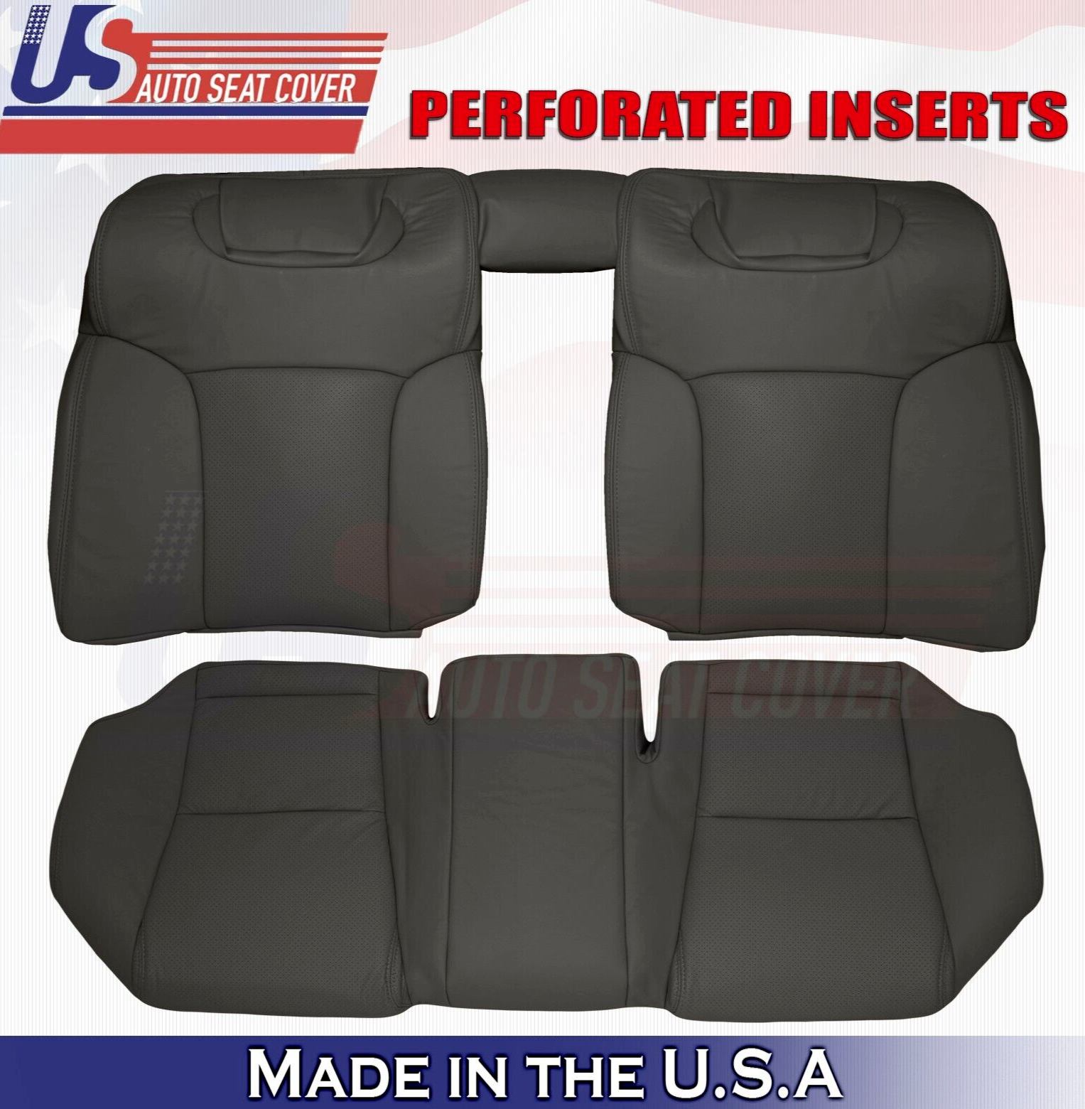 2009 For Lexus GS300 GS350 2nd Row Top & Bottom Perforated Leather Covers Black