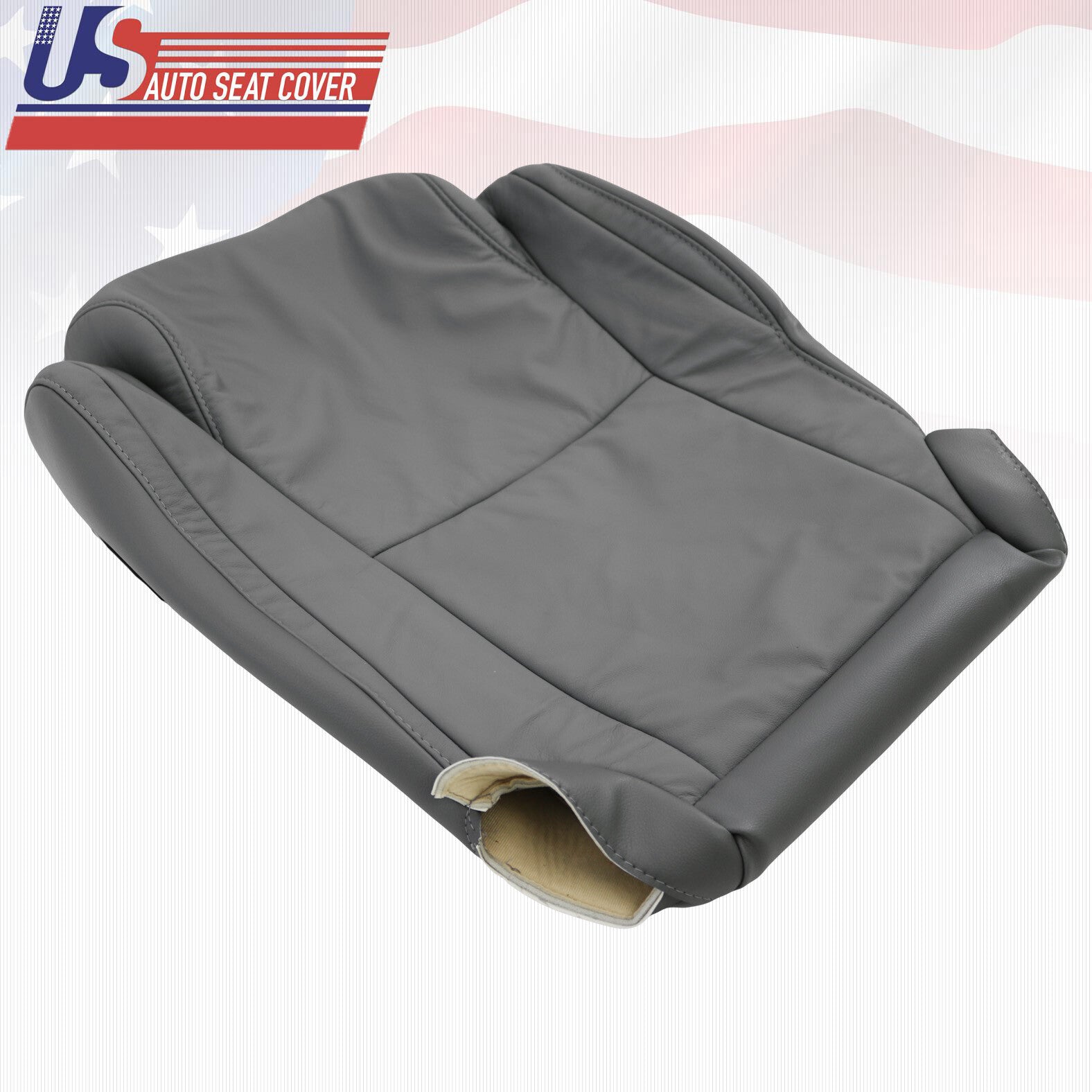 Fits 2007-2013 Toyota Tundra Bottoms Gray Leather Seat Cover w/ extra seam