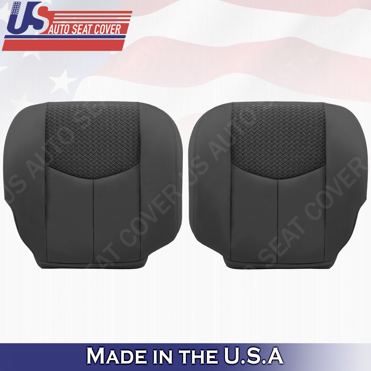 2003 2004 2005 2006 Chevy Avalanche Driver Passenger Leather/Cloth Cover Graphte