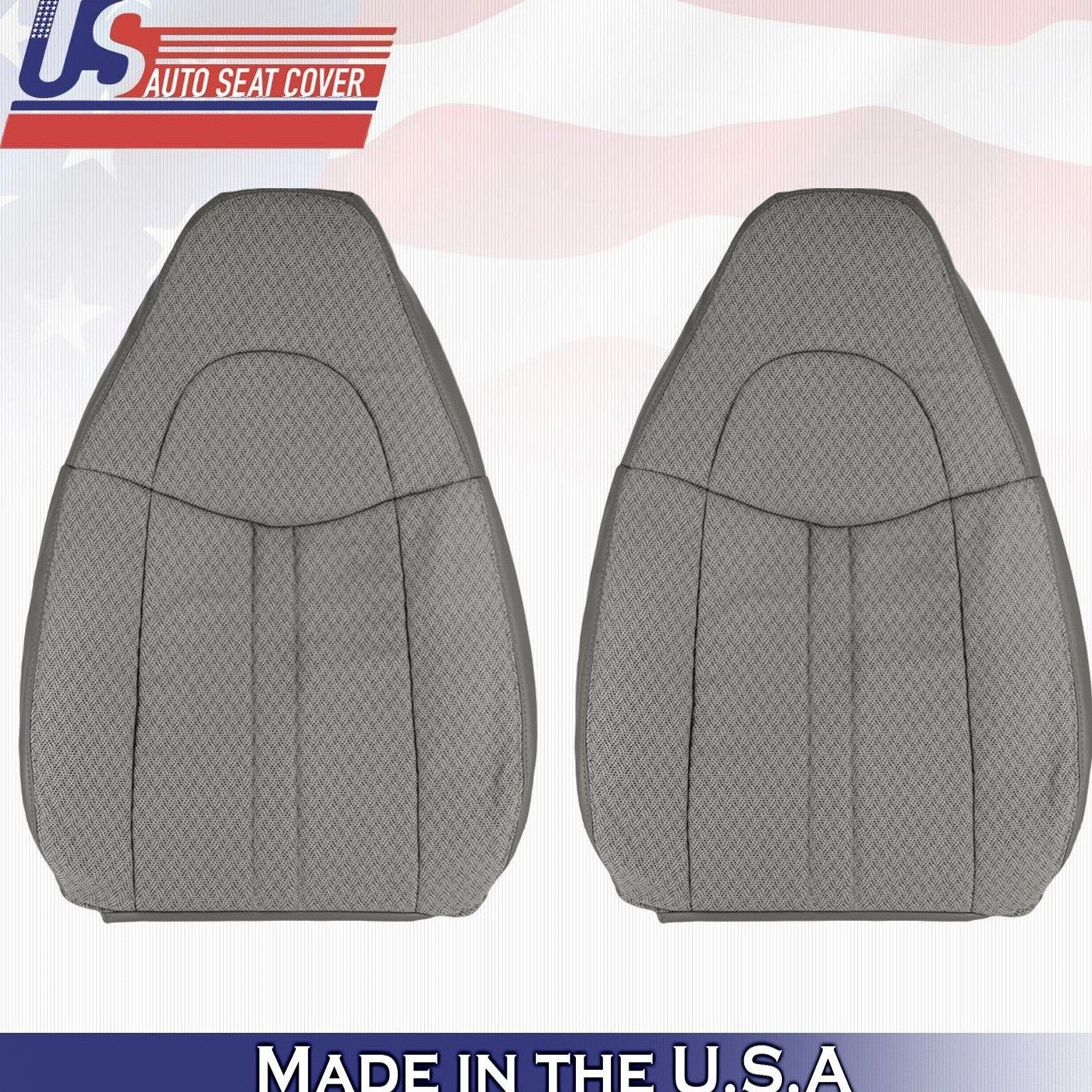2013 2014 For Chevy Express 1500 2500 3500 Driver & Passenger Cloth Covers Gray