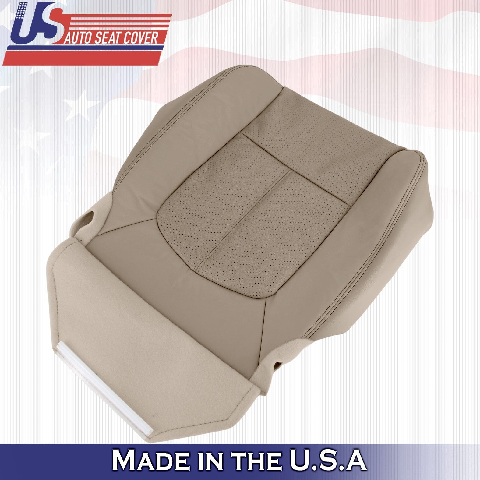 2013 2014 For Ford F450 F550 Lariat Driver Top & Bottom Leather Seat Covers Tan