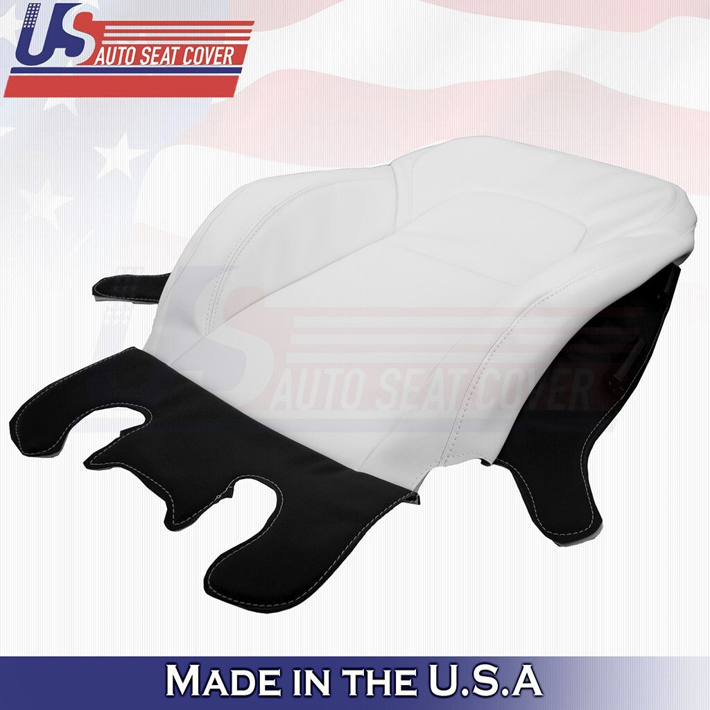 2020 to 2024 Fits Tesla Model Y PASSENGER Bottom & Top Vinyl Seat Cover White