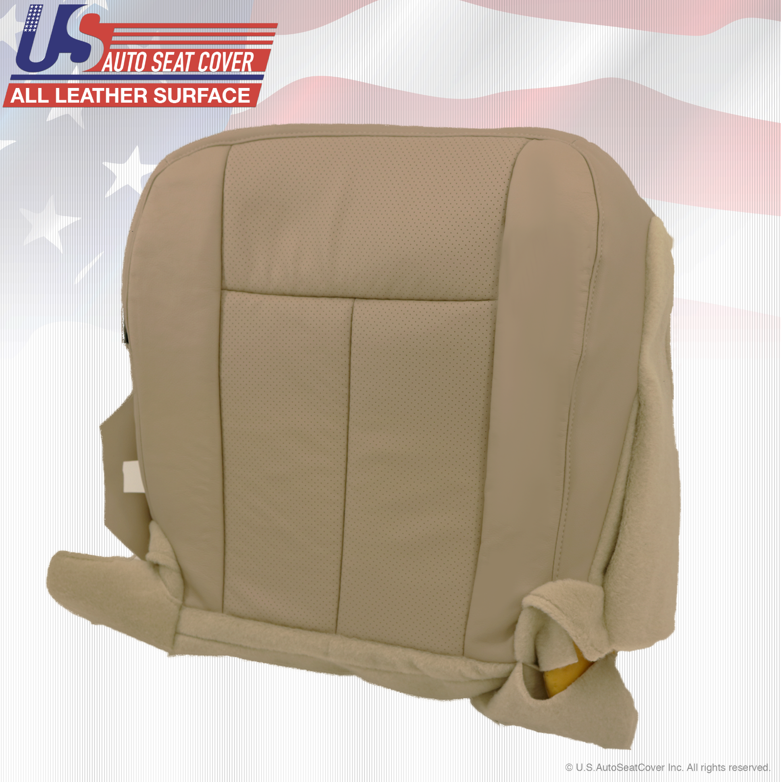 Driver Bottom Perforated Leatherette Seat Cover Tan 2007 to 2014 Ford Expedition