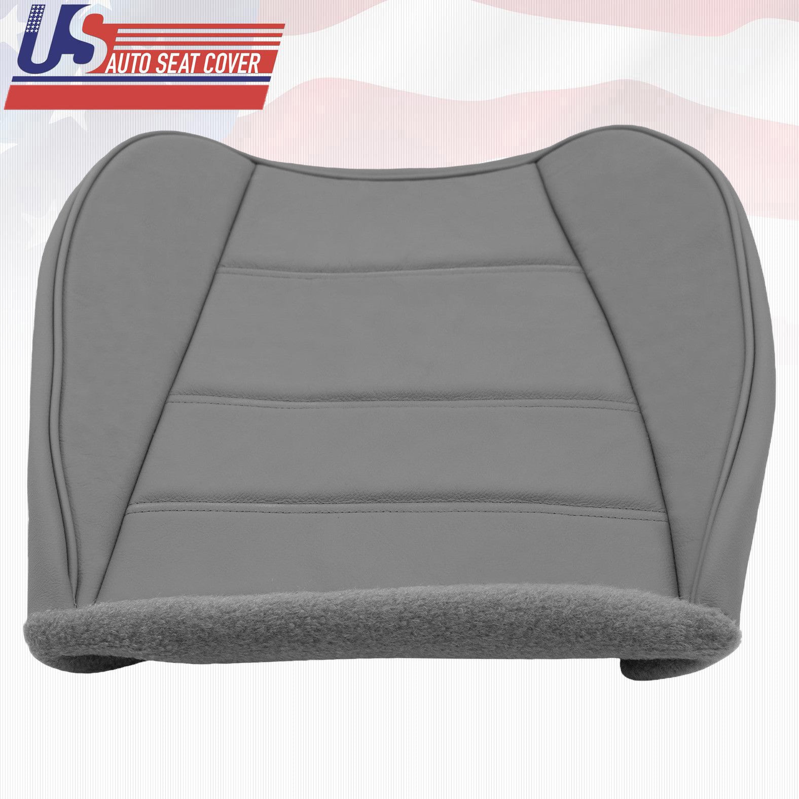 1999 to 2004 Ford Mustang V6 Driver Bottom Replacement Leather Seat Cover Gray