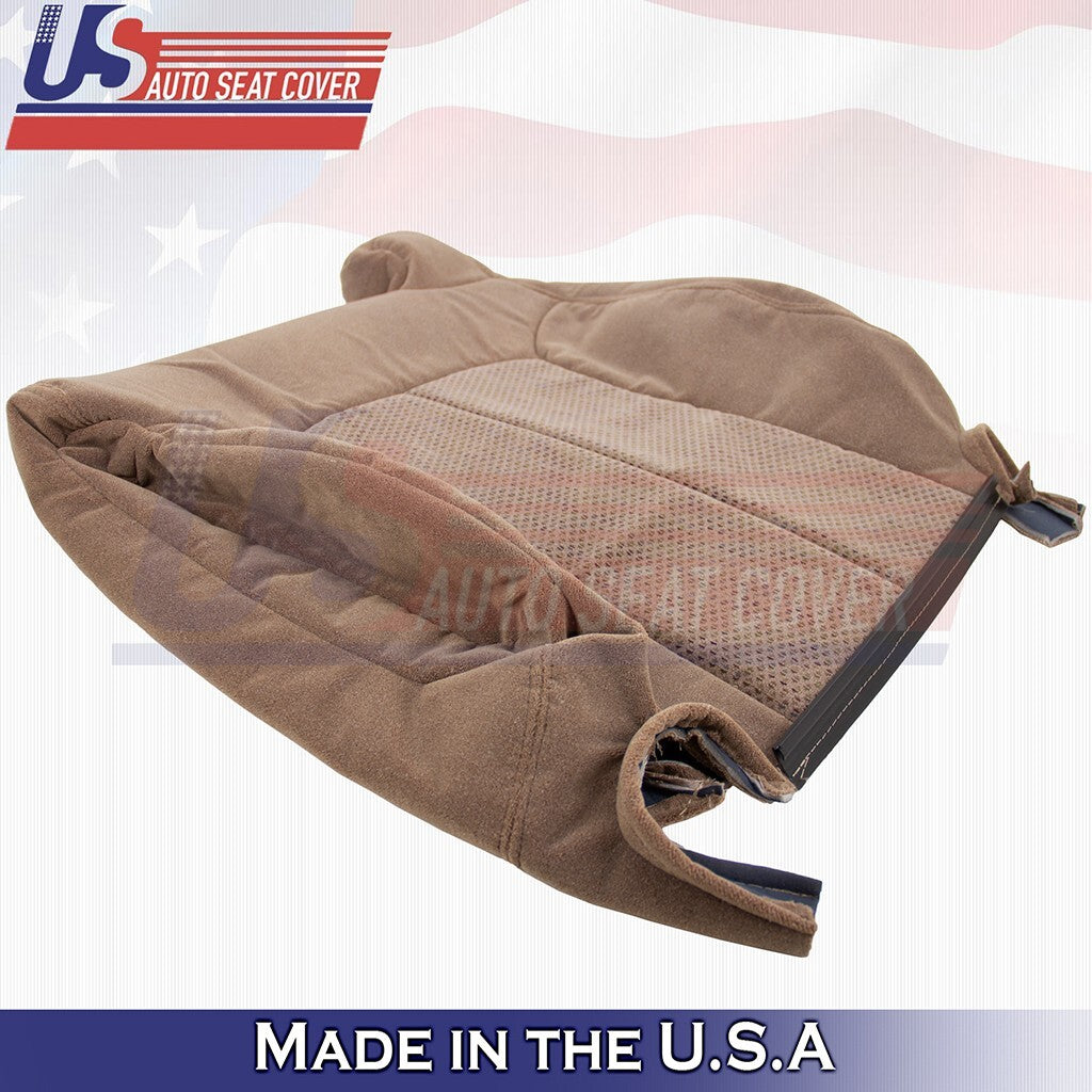 1999 to 2002 Fits Chevy Silverado Driver Bottom & Top Cloth Seat Cover Dark Tan