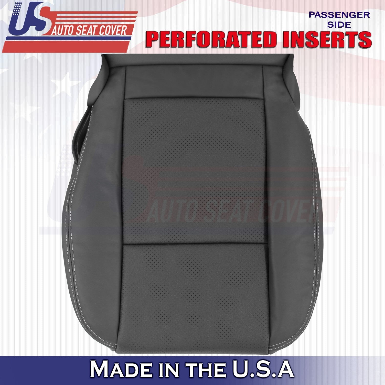2011 2012 2013 For Dodge Charger Driver Passenger Bottom Leather Seat Covers BLK