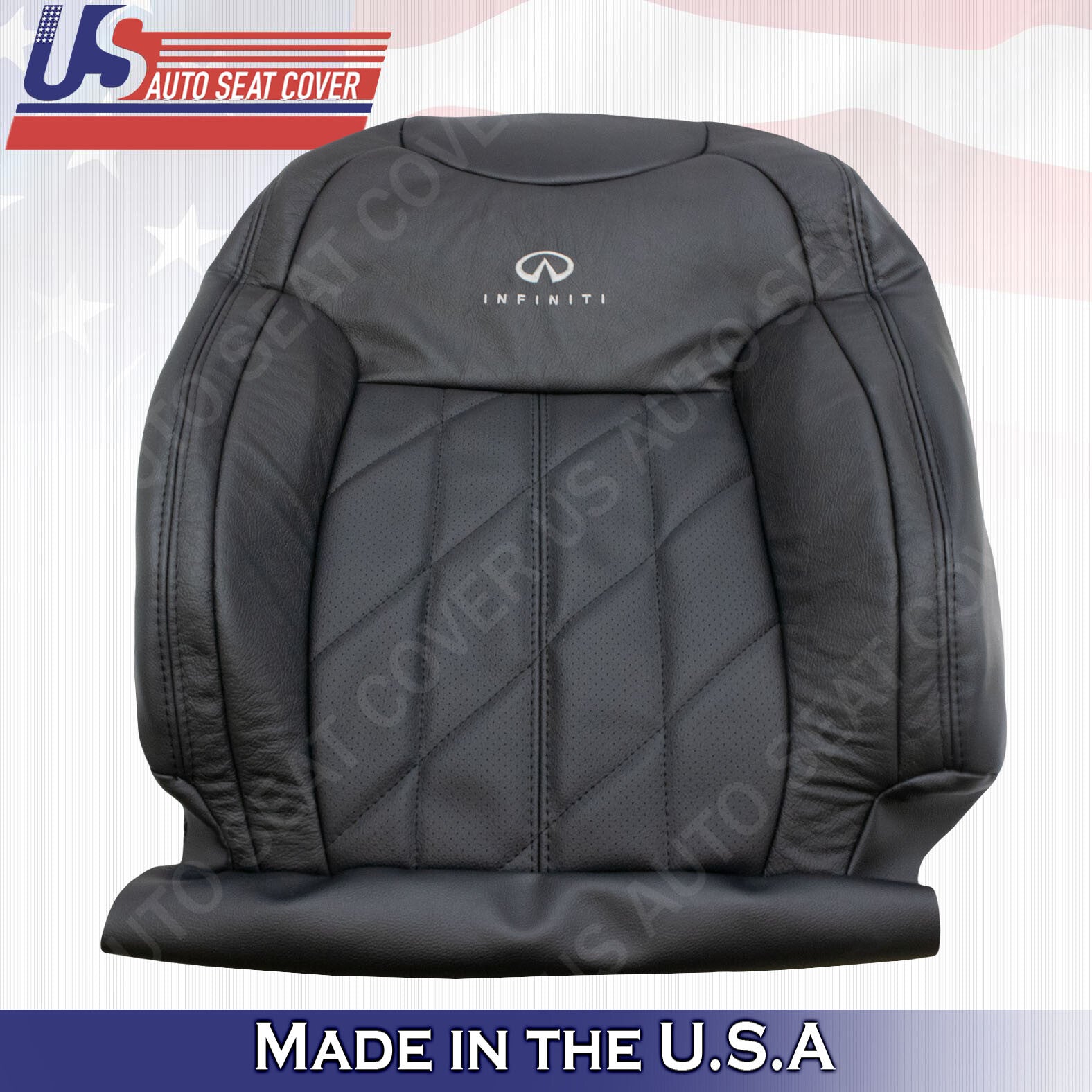 2014 2015 2016 2017 Infinity FX37 FX35 FX50 Driver Top Leather Seat Cover Black
