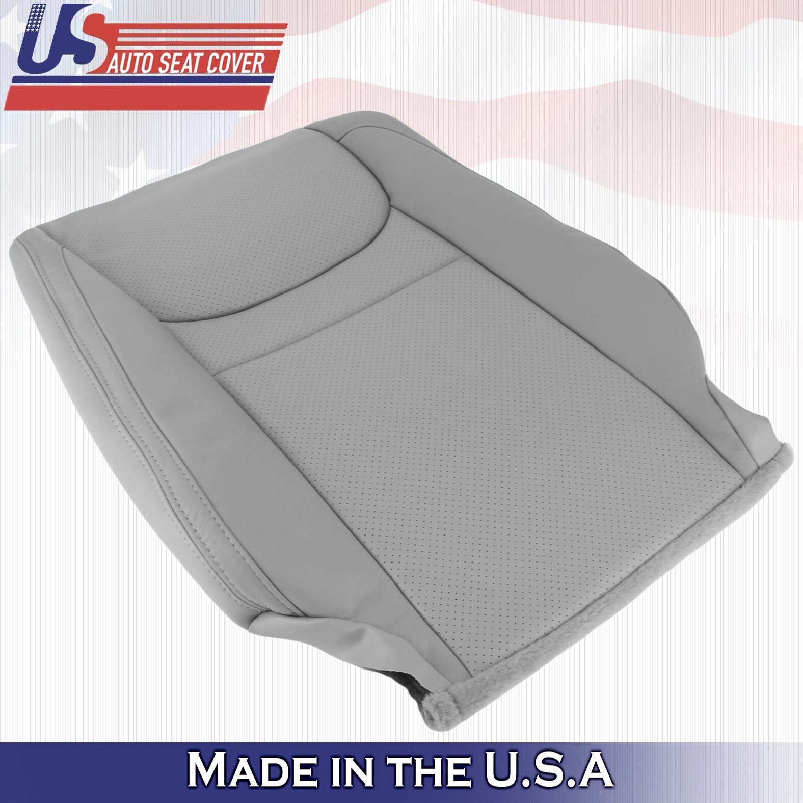 2001 2002 2003 For Toyota Highlander Driver Top & Bottom Leather Seat Cover Gray