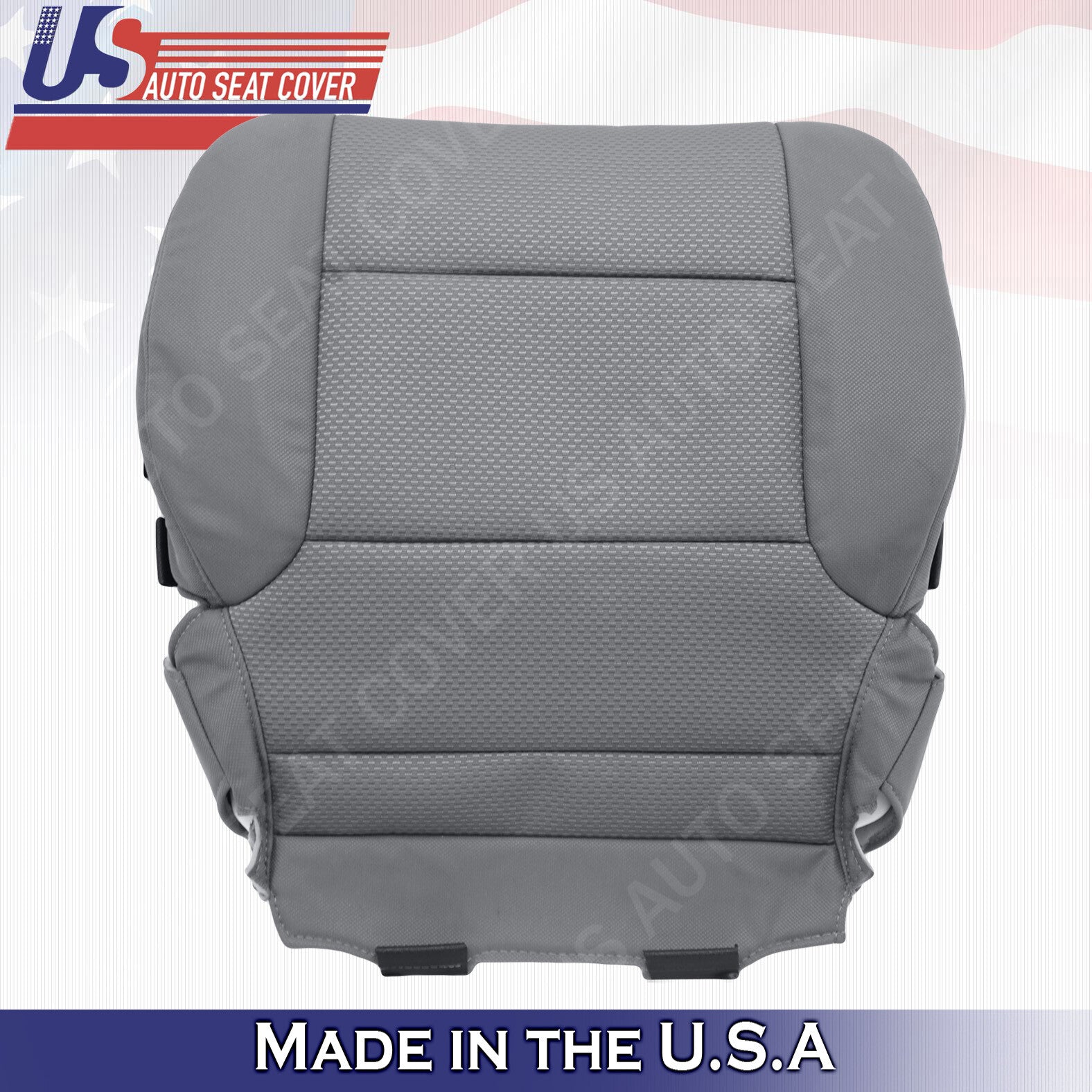 Driver & Passenger Bottom Cloth Seat Cover Gray 2014 to 2019 For Chevy Silverado
