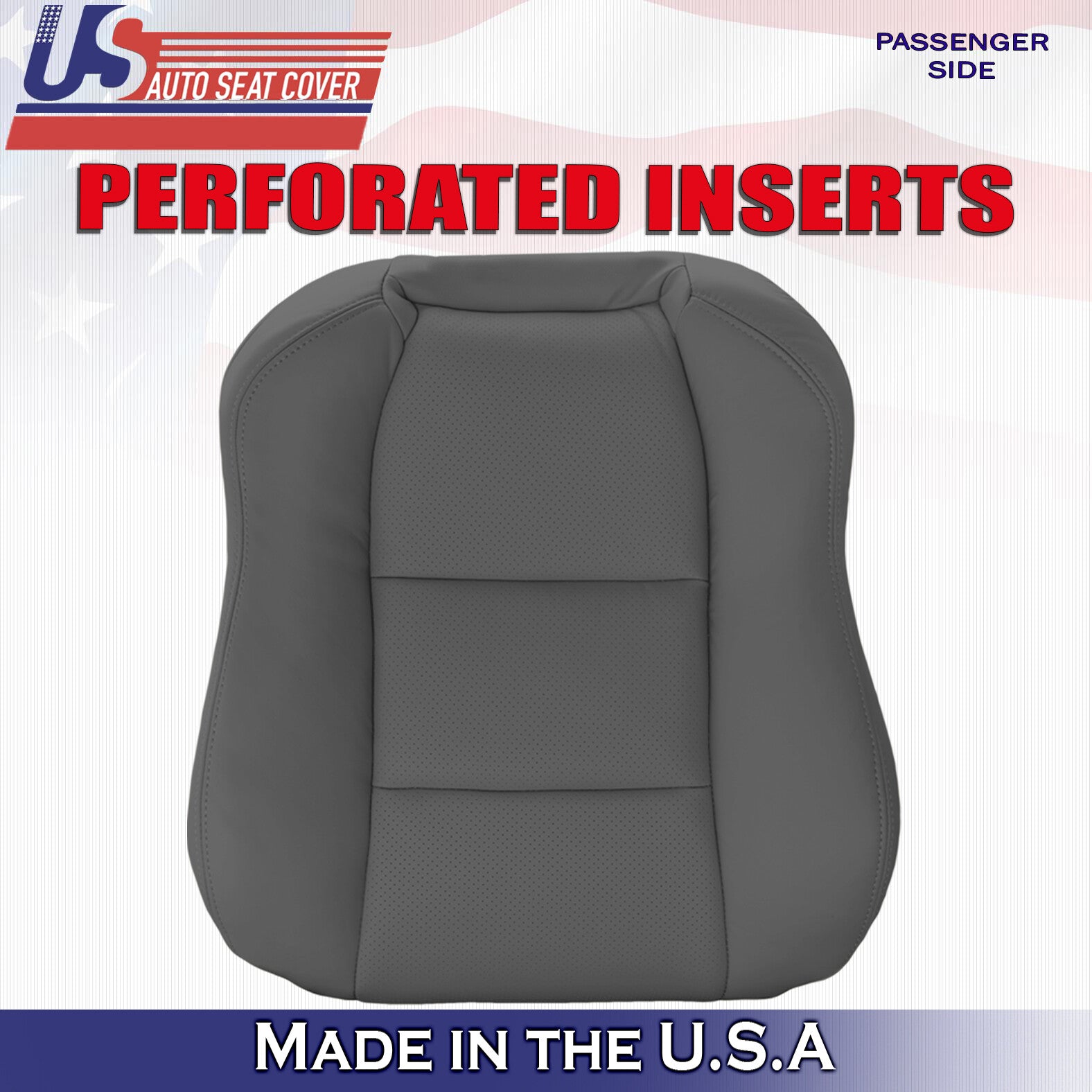 2004 Fits Acura TL Driver Passenger Top & Bottom Perforated Leather Covers Gray