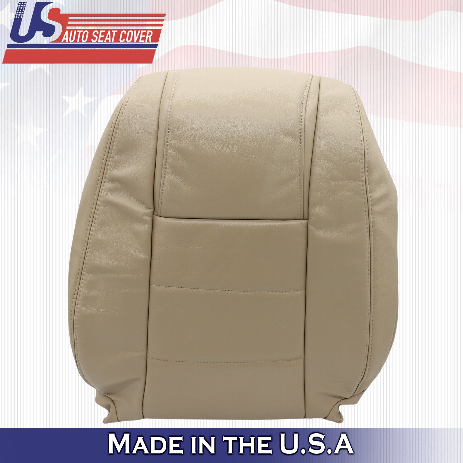 2005 to 2009 For Ford Mustang V6 Driver Side Top Leather Seat Cover in Tan