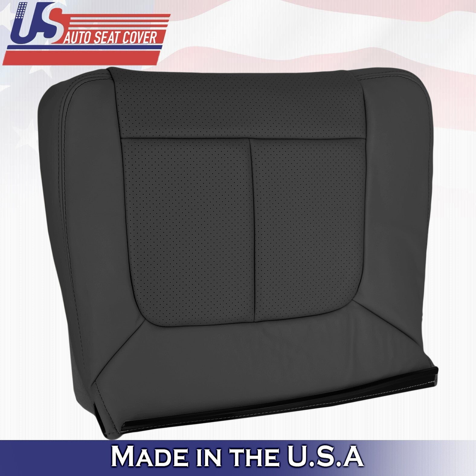 2011 to 2016 For Ford F350 2nd Row Driver & Passenger Bottom Leather Covers BLK