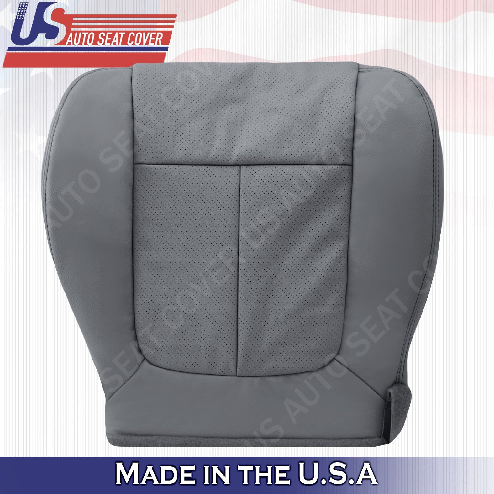 2011 to 2014 Fits Ford F150 Lariat Driver Bottom Perforated Leather Cover Gray