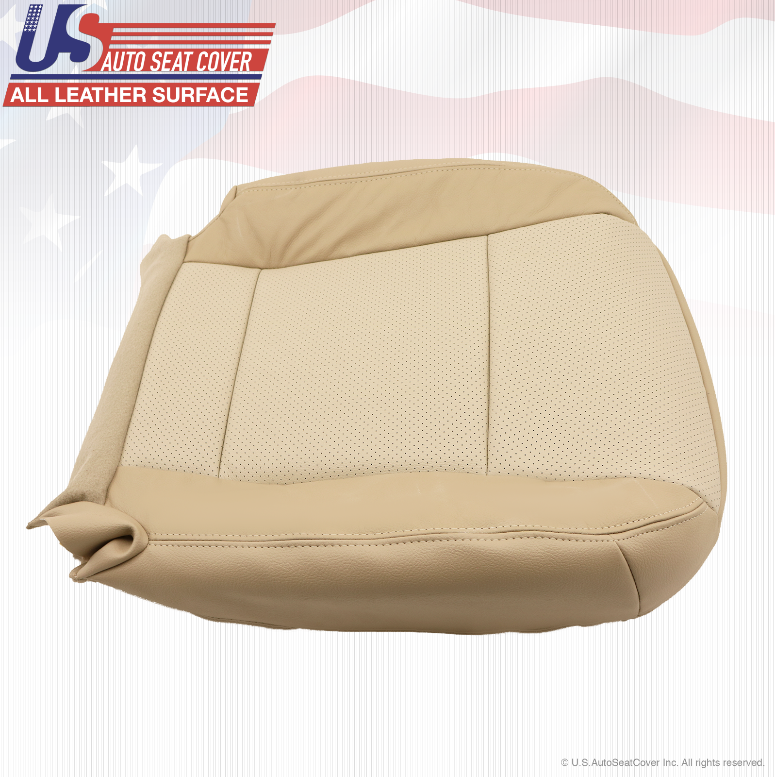 2008 Mercury Mountaineer DRIVER Bottom Replacement LEATHER Seat Cover 2-Tone Tan