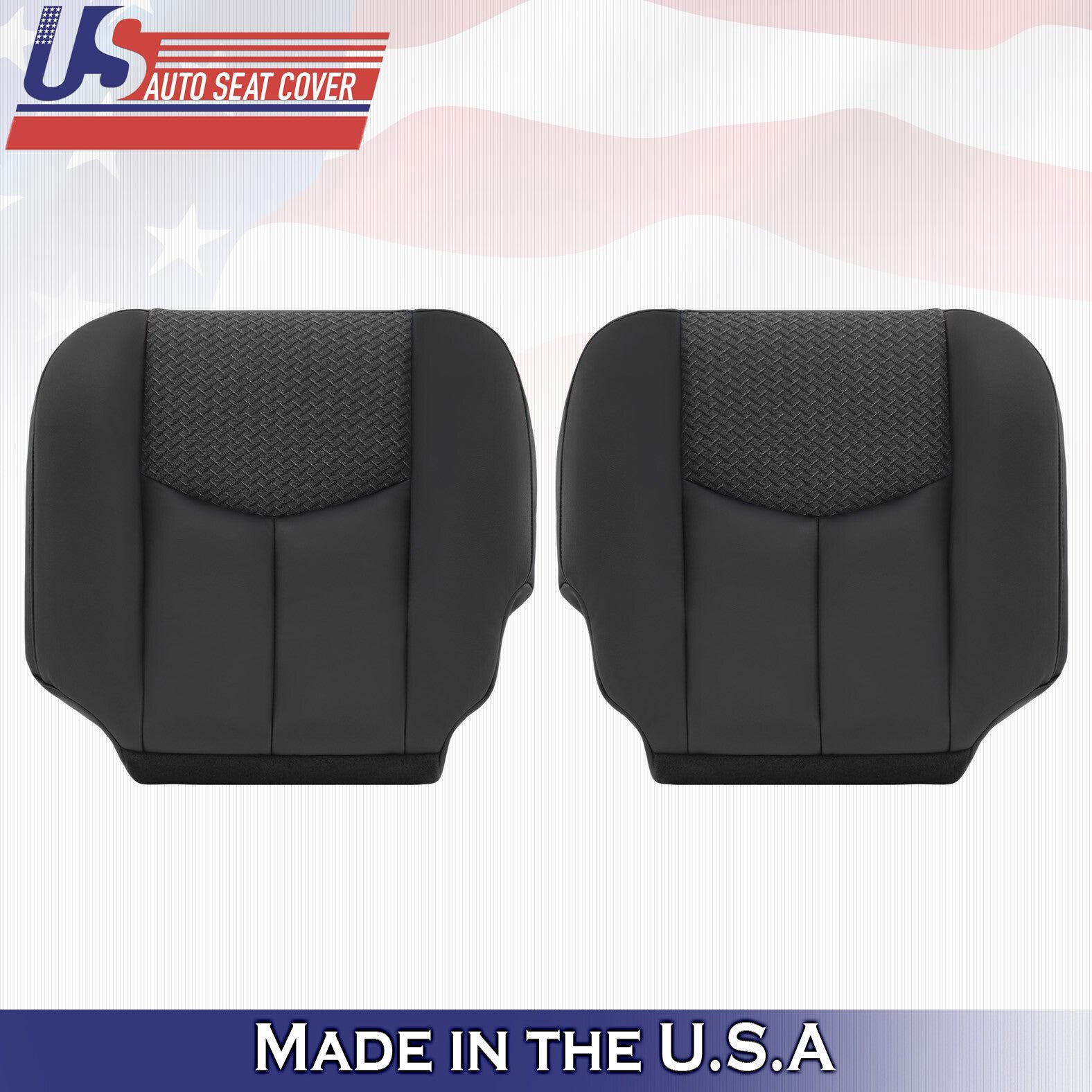 2003 2004 LOWER FRONT BOTTOM Leather-Cloth Seat Cover Dark Gray Chevy Avalanche