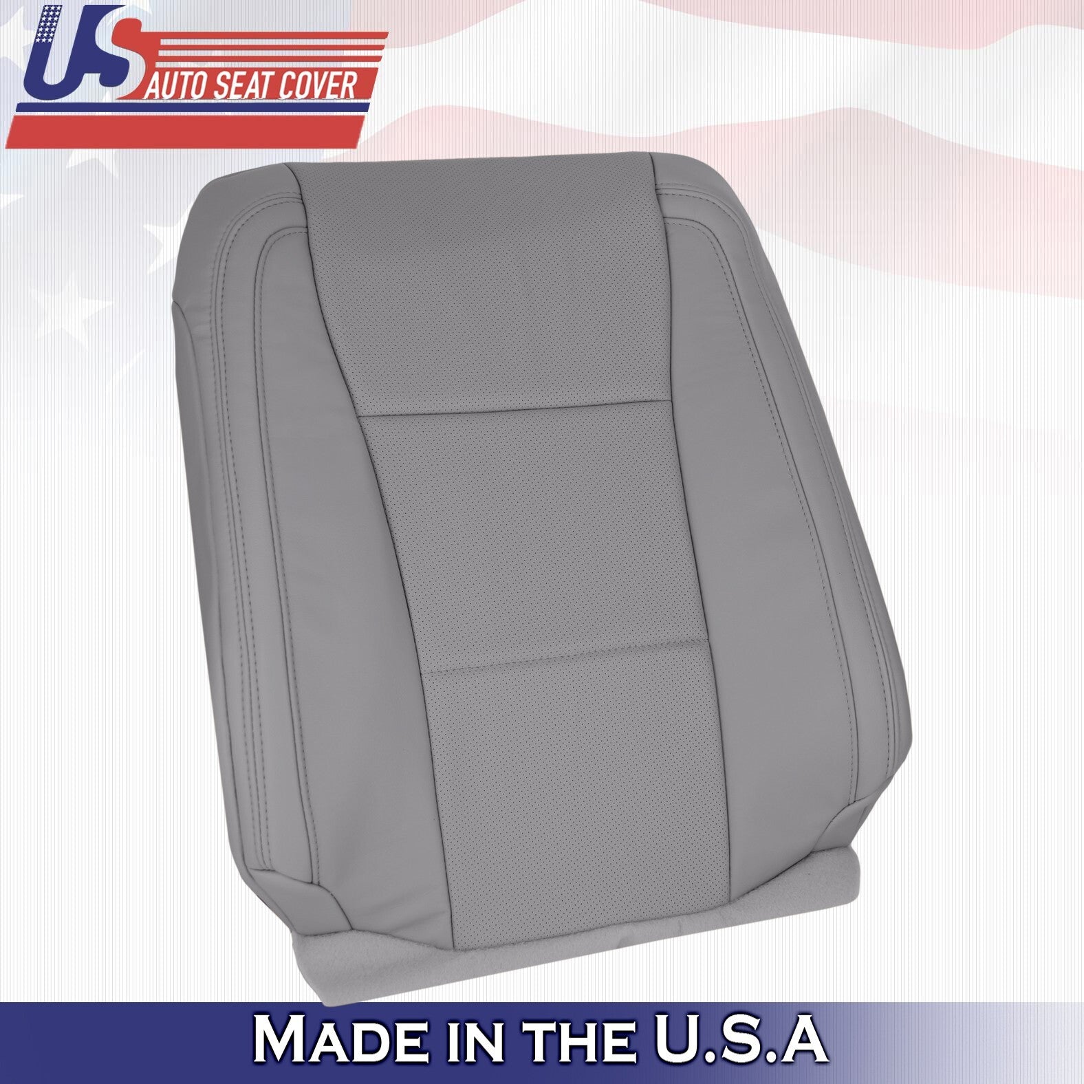 2016 For Ford F150 Lariat Driver & Passenger Top Perf Leather Seat Covers Gray