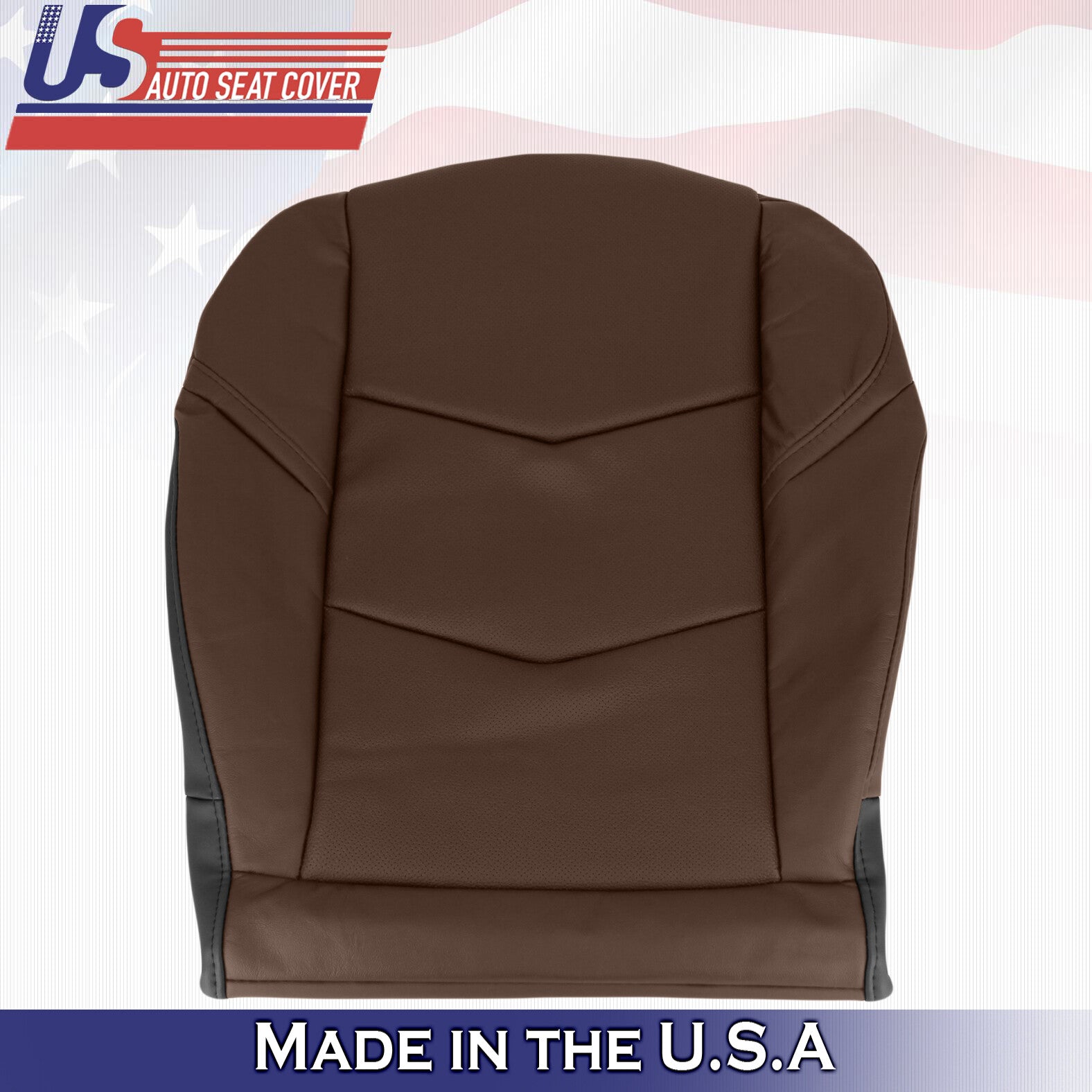 2015 to 2020 For Cadillac Escalade Passenger Bottom Leather Seat Cover in Brown