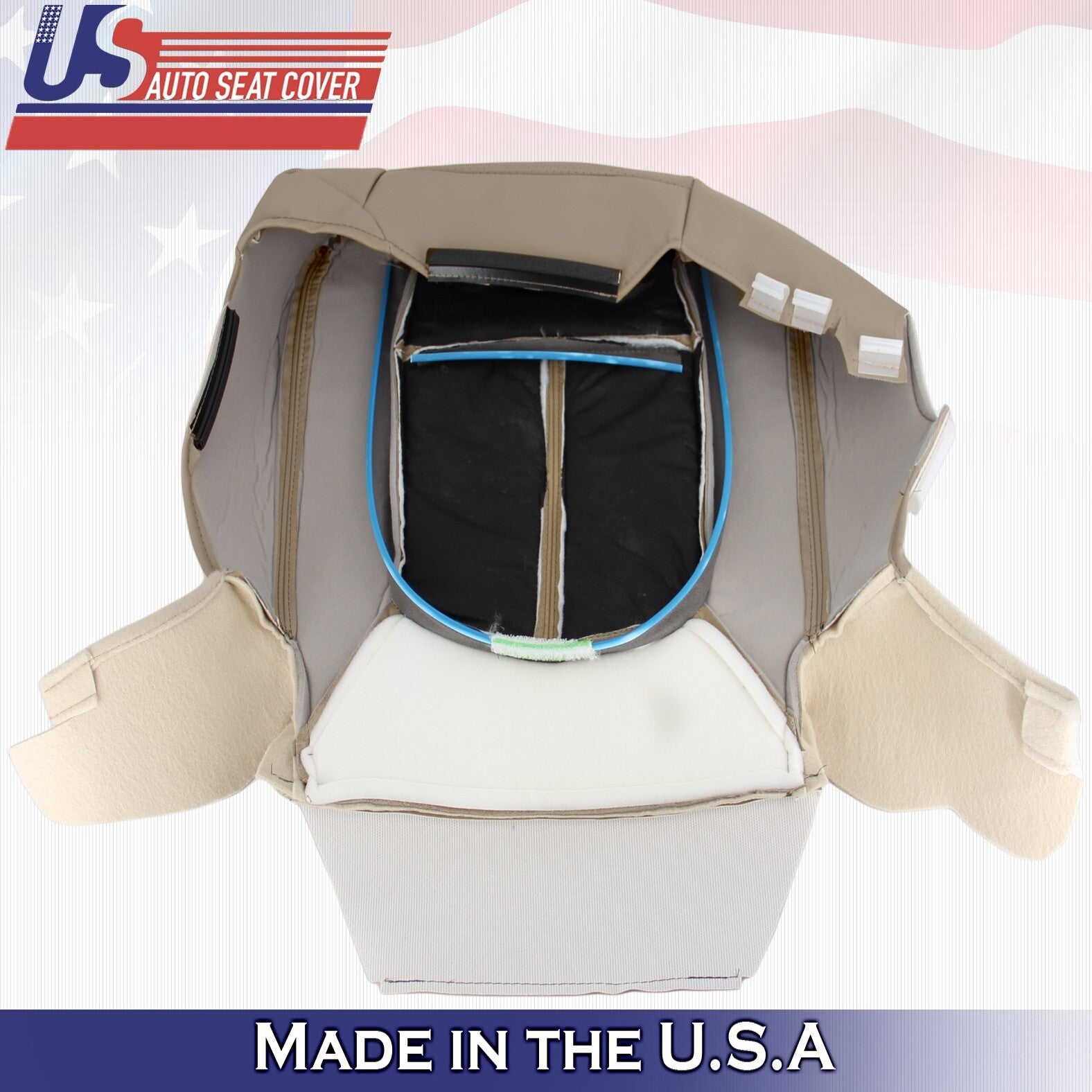 2013 2014 For Ford F350 F450 Lariat Passenger Top Bottom Leather Seat Covers Tan
