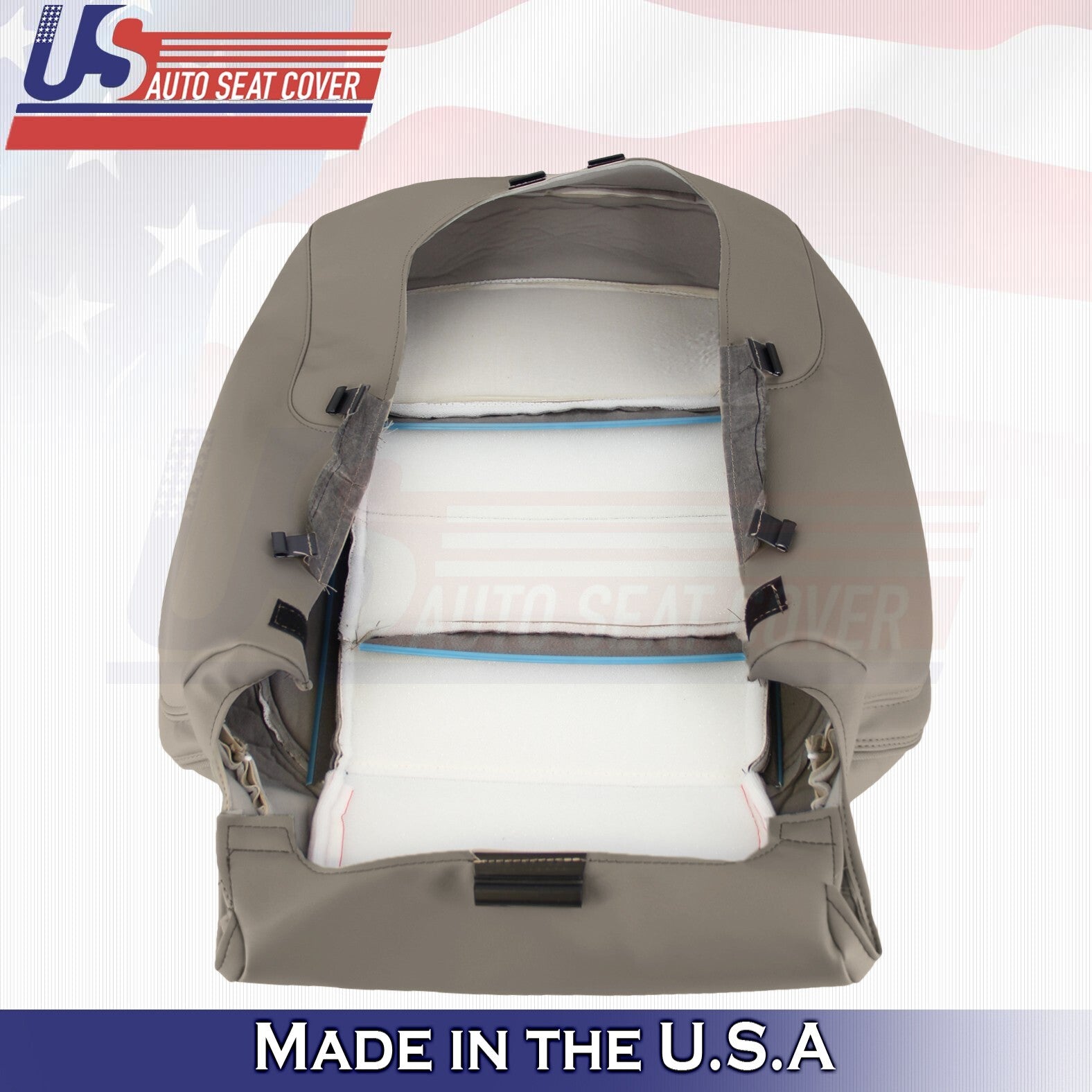 2019 For GMC Sierra Denali Front Driver Top & Bottom Leather Seat Covers Tan