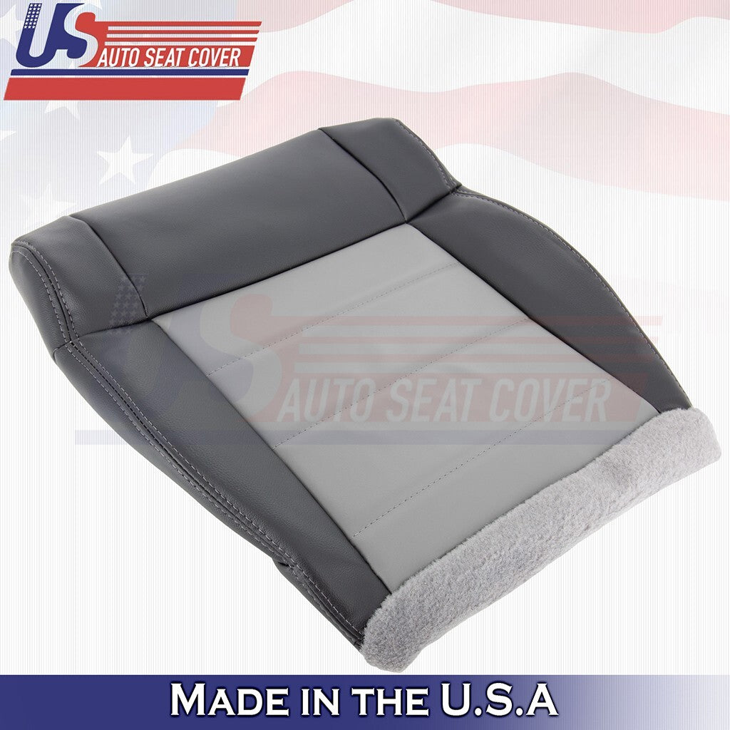 2008 to 2012 Fits Jeep Wrangler Passenger Bottom Leather Cover Dk/Med Slate Gray
