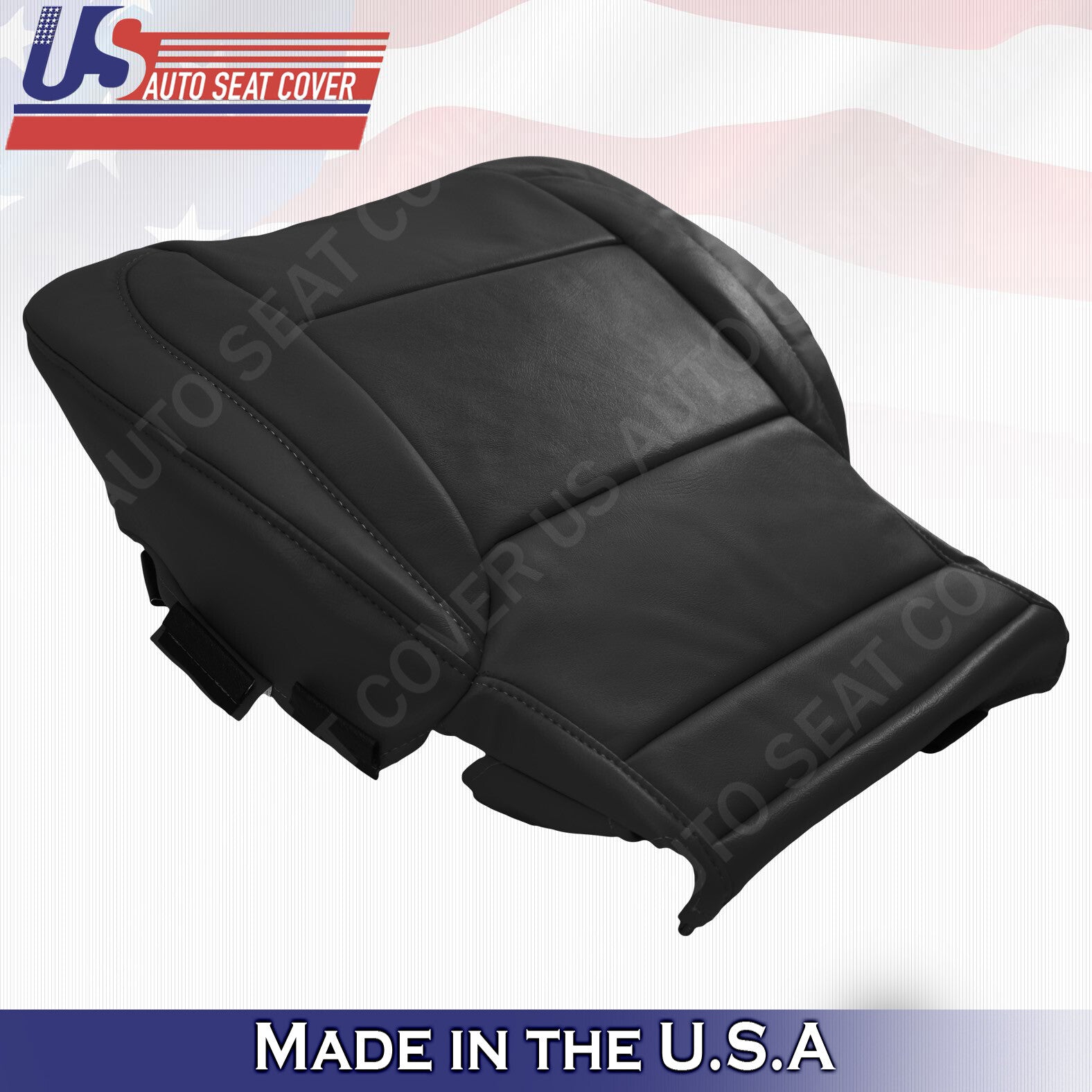 2015-2018 Chevy/GMC Tahoe, Suburban, PASSENGER BOTTOM Leather Seat Cover Black