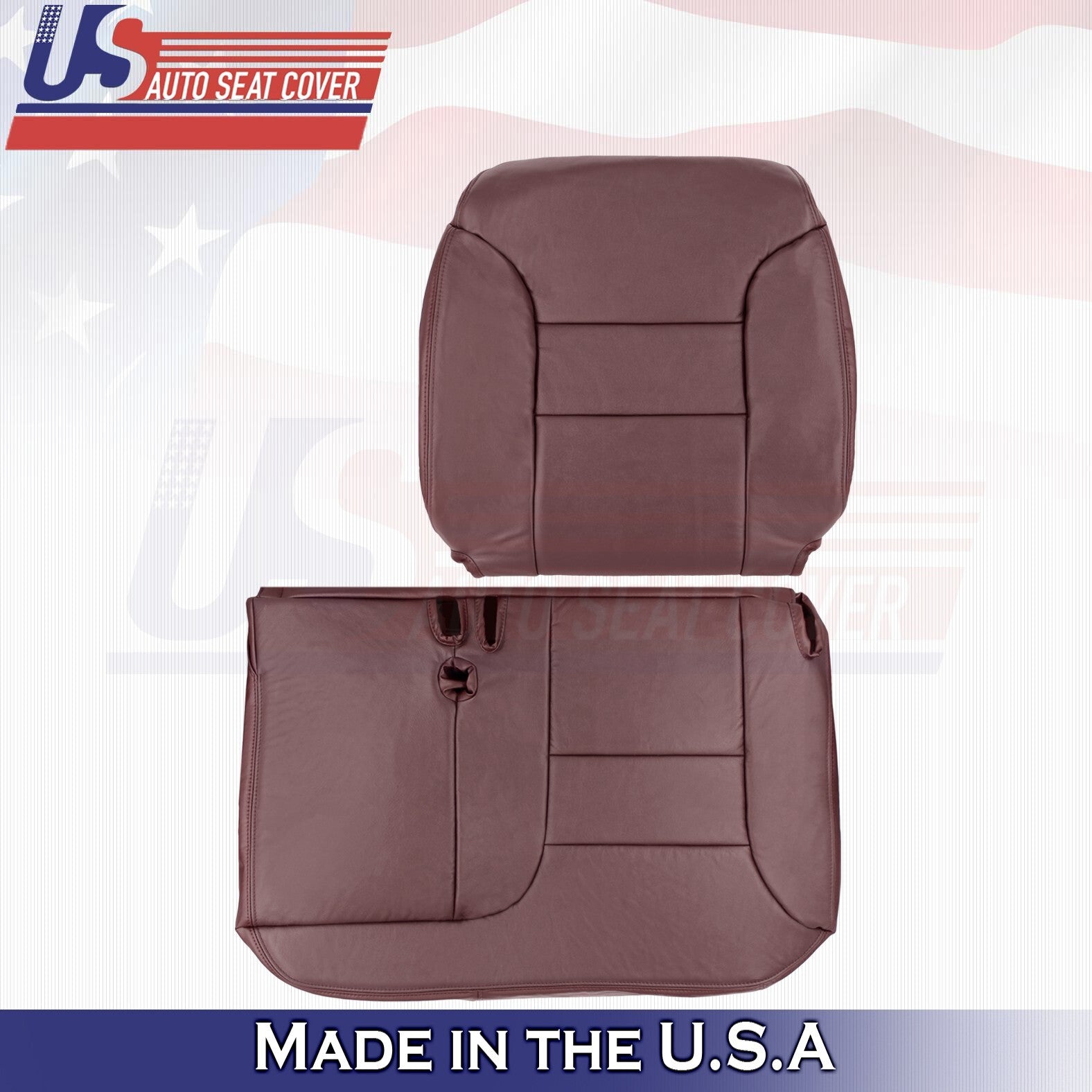 1997 1998 For Chevy Silverado 1500 2500 Driver Top & Bottom Leather Covers Red