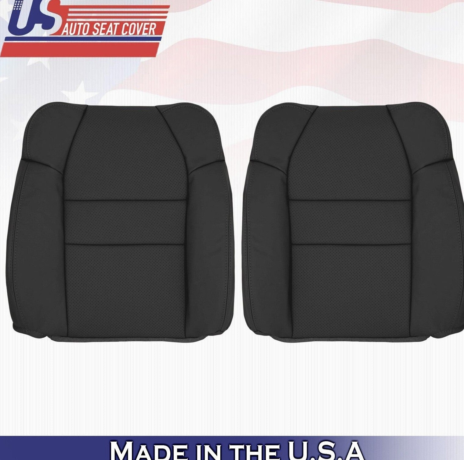 2003 For Acura MDX Driver & Passenger 2x Top Synthetic Leather Seat Covers Black
