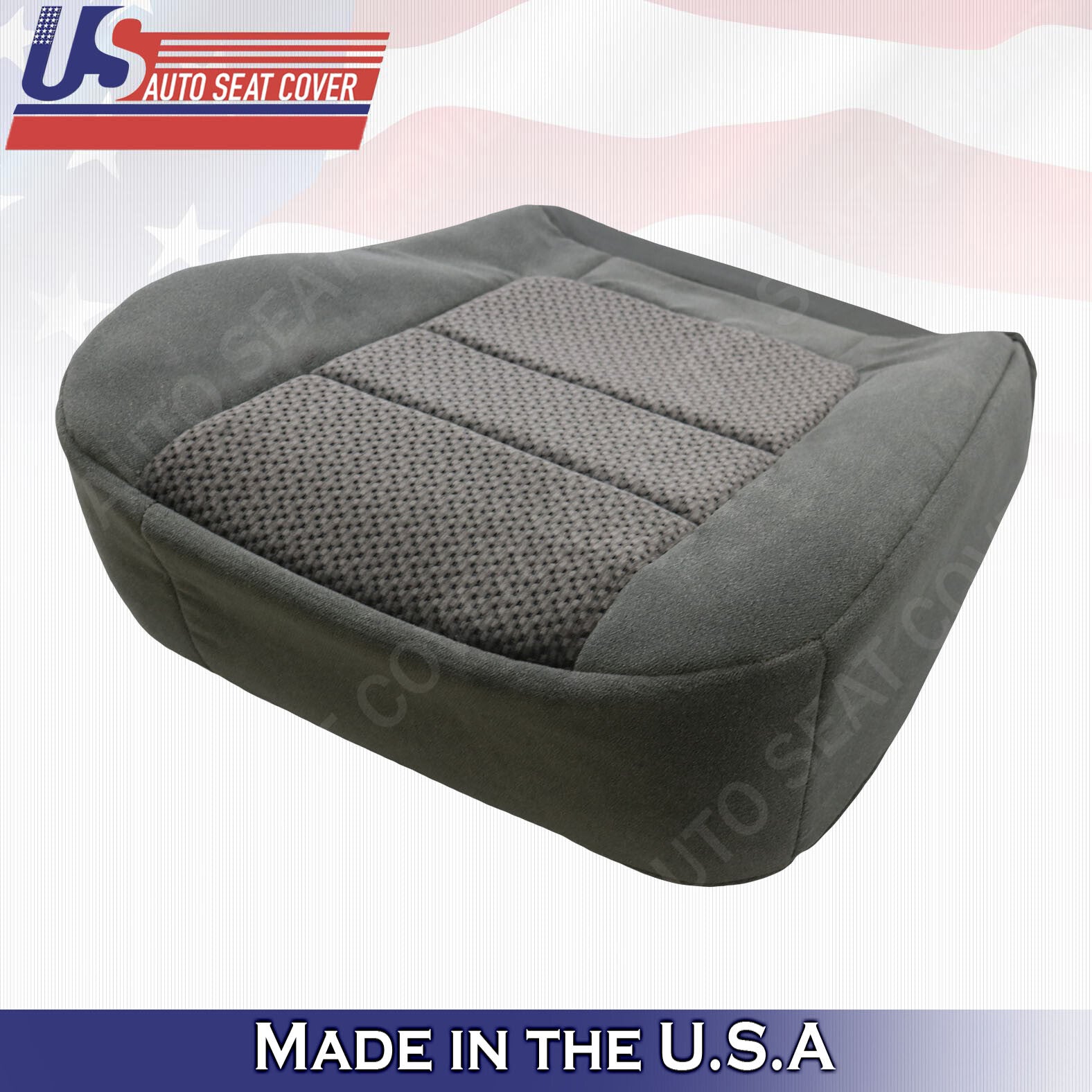 2001 Ford F250 F350 F450 Front Driver & Passenger Bottoms Cloth Seat Cover Gray