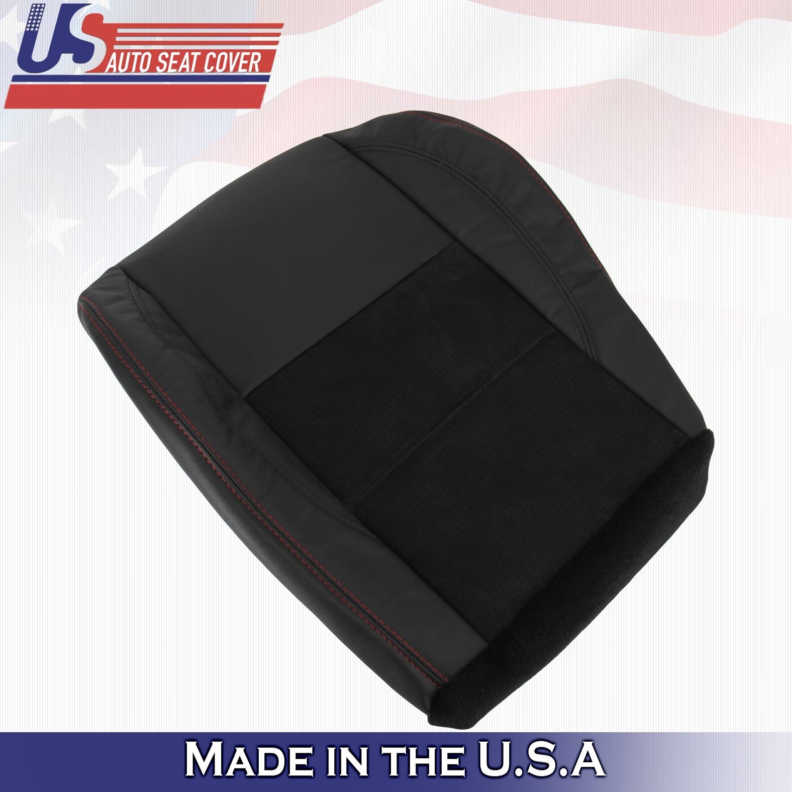 2010 For Dodge Charger RT Driver & Passenger Bottom Perf Leather Seat Covers BLK