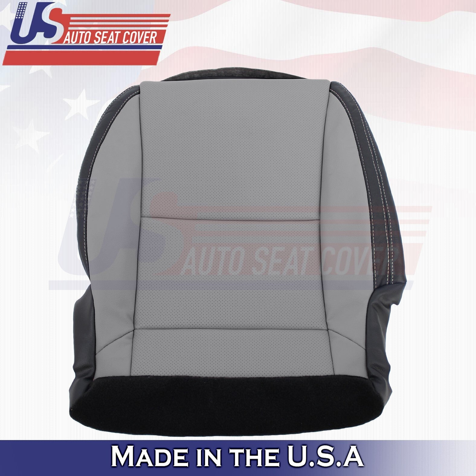 2010-2015 FOR Chevy Camaro Passenger Bottom Perforated Leather Cover Gray/Black