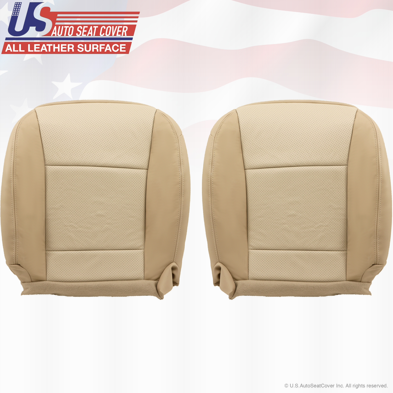 2006 2007 Mercury Mountaineer DRIVER & PASSENGER Bottom LEATHER Cover 2-TONE TAN
