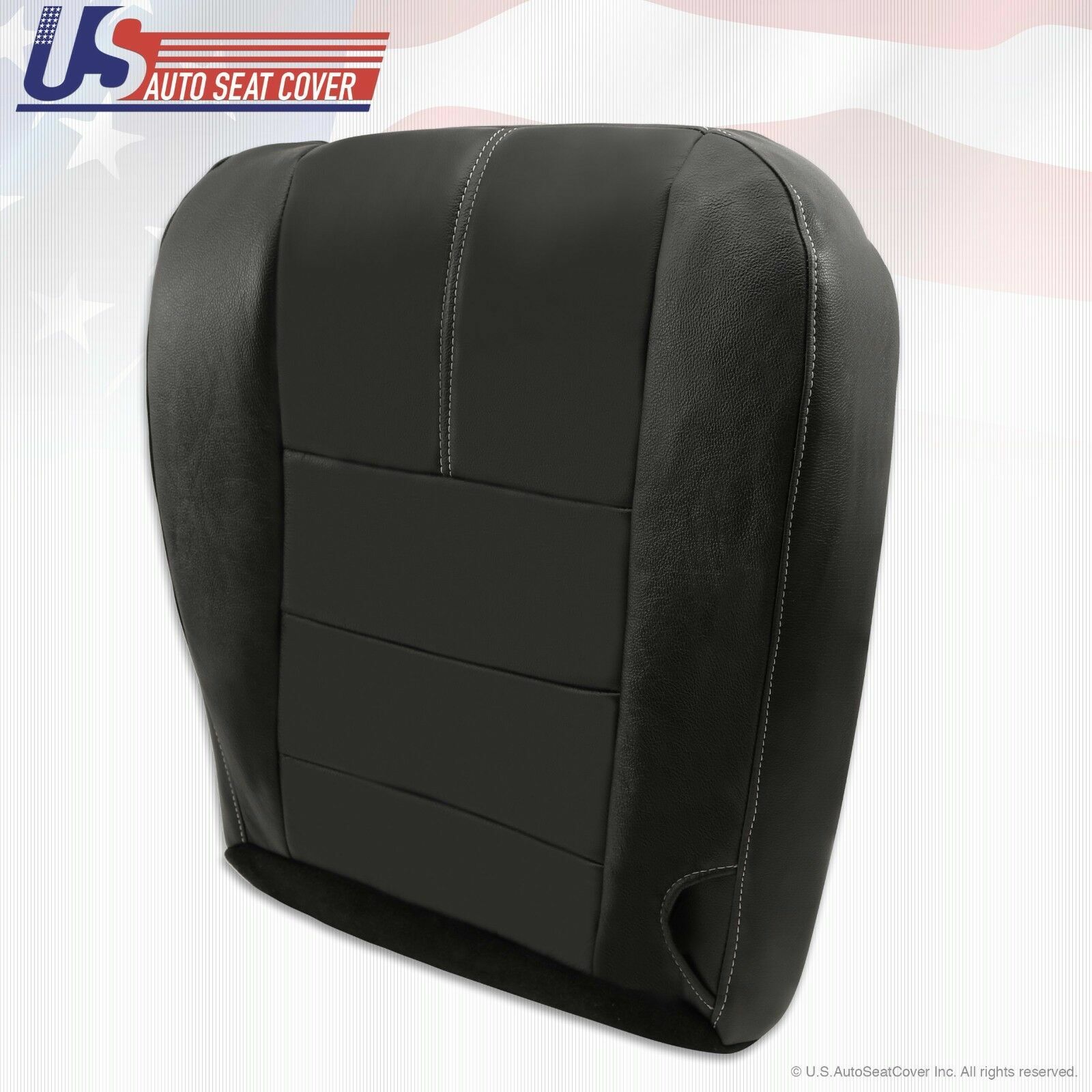 08'-09'-10' Ford F250 Driver Bottom Leather Seat Cover and Foam Seat Cushion-Blk