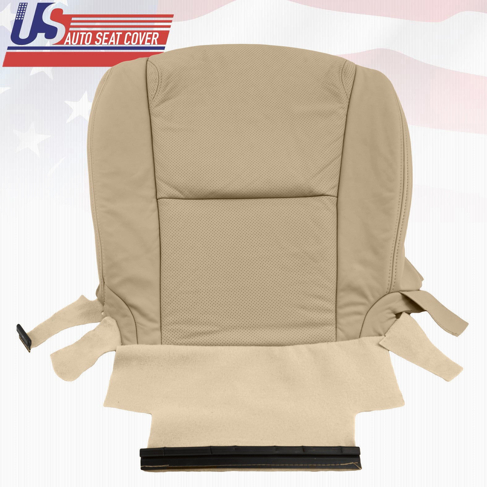Fits 2006 Lexus GS430 Driver Bottom Leather Perforated Seat Cover in Color Tan