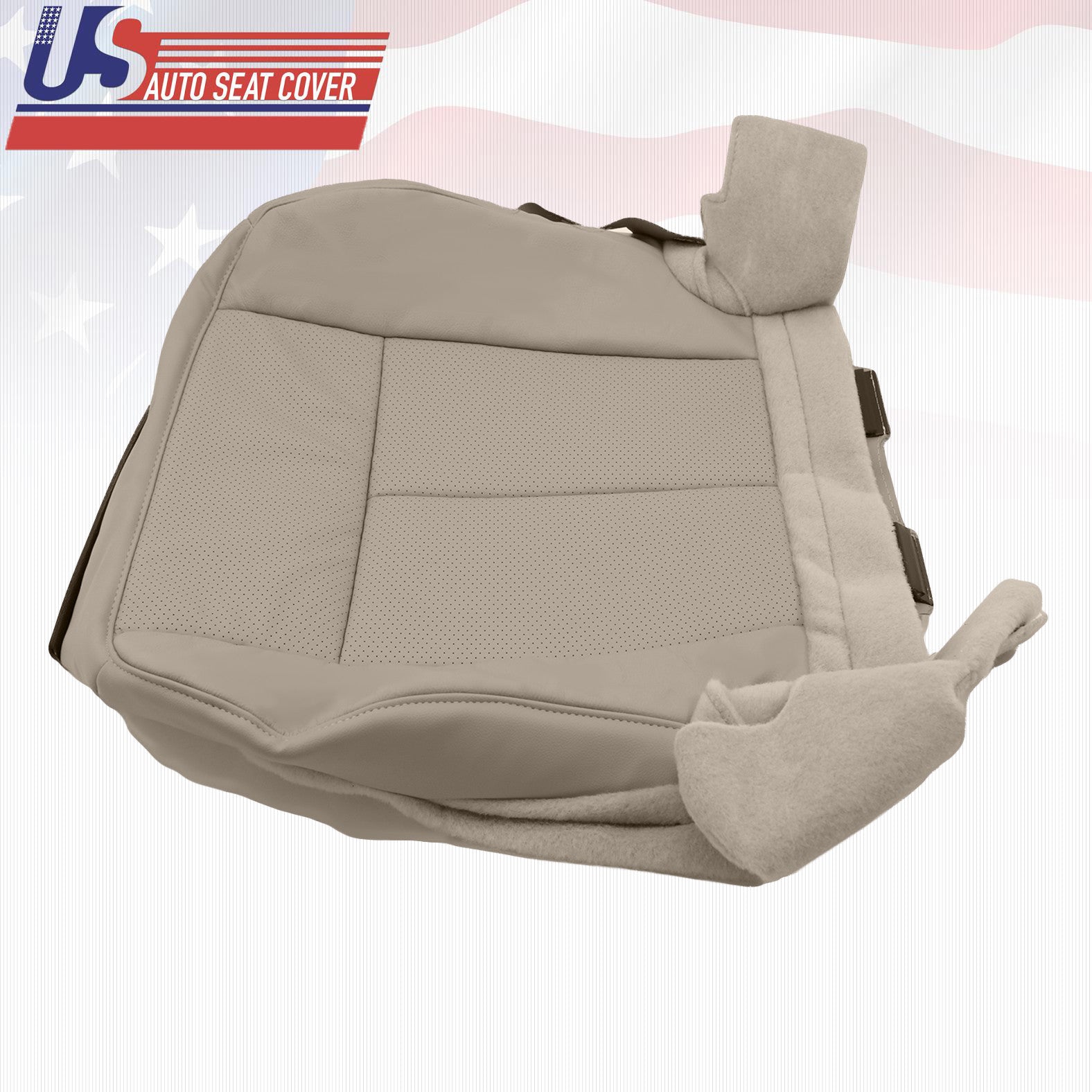 2011 2012 Ford Expedition XLT Driver Bottom Perforated Leather Seat Cover Gray
