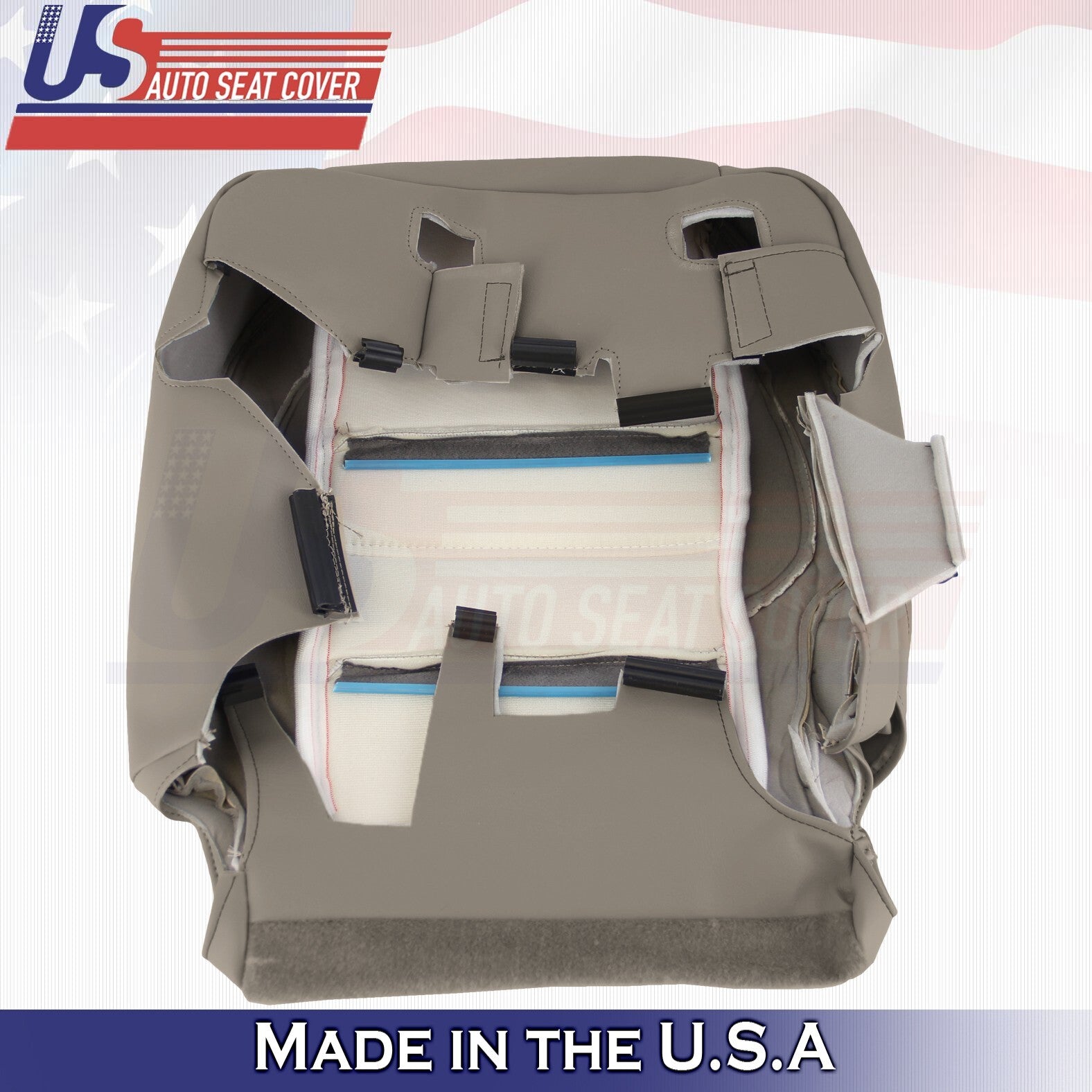 2015 For GMC Sierra Denali Rear Passenger Top & Bottom Leather Seat Covers Tan