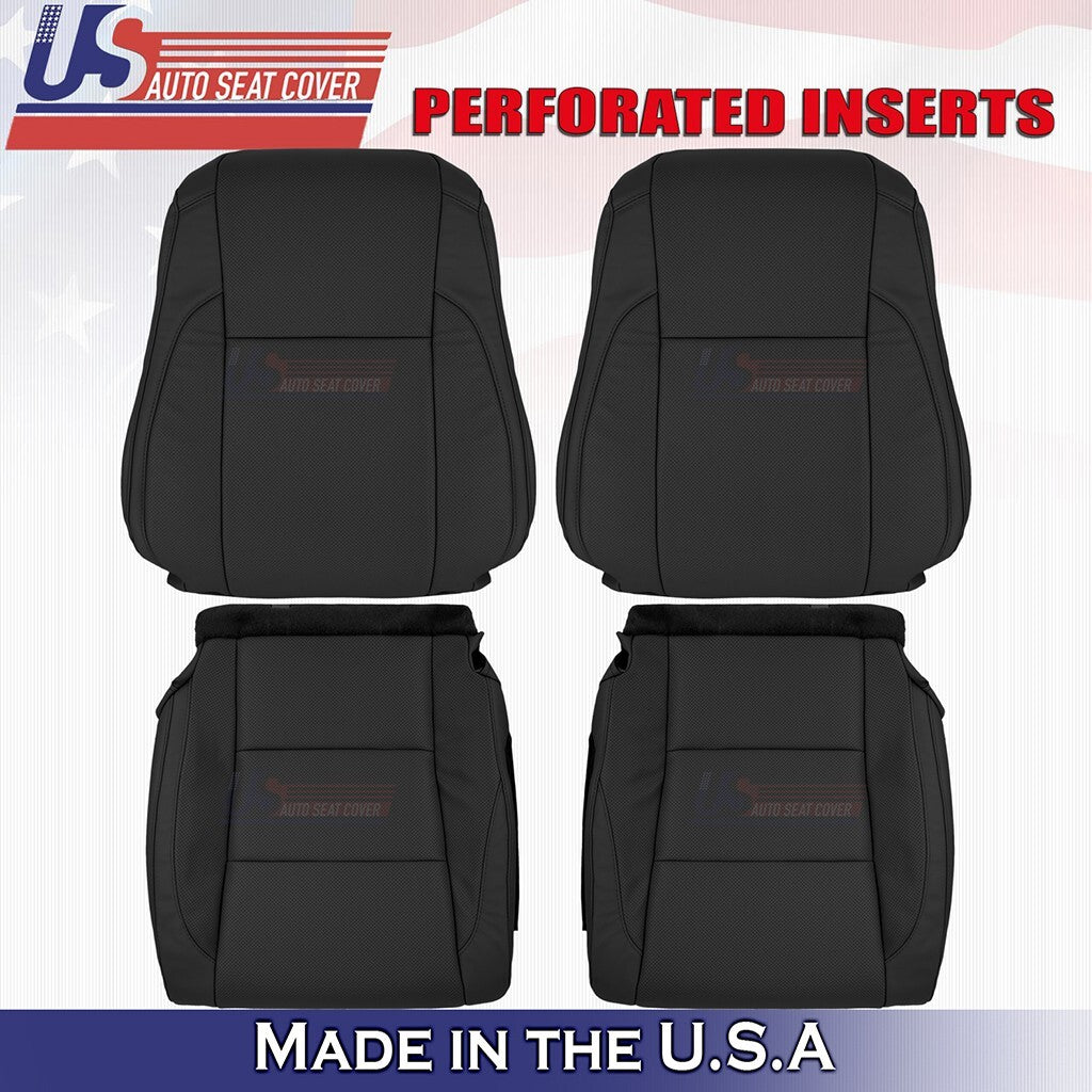 2014-2019 For Toyota Highlander Driver &Passenger Top Bottom Leather Cover Black
