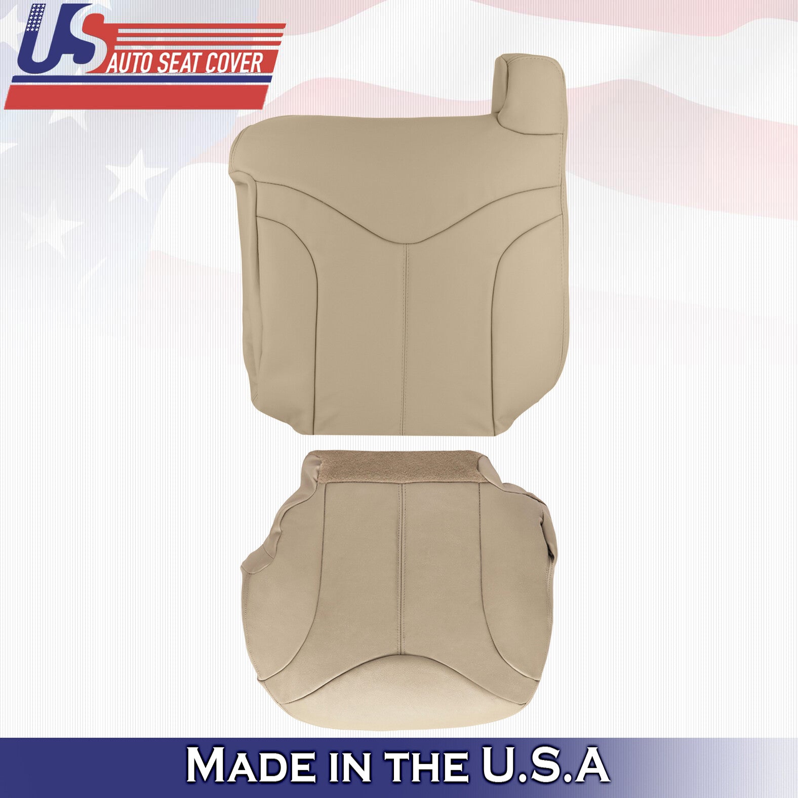 1999 2000 For GMC Yukon XL SLT SLE Driver Top & Bottom 2x Leather Covers Tan