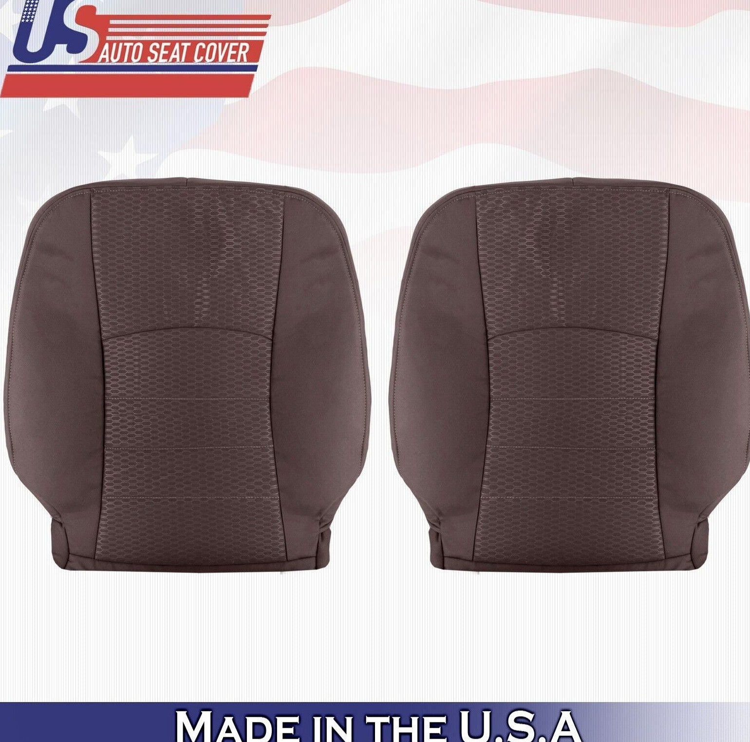 2013 to 2018 For Dodge Ram 3500 SLT Driver Passenger Top Cloth Seat Covers Brown