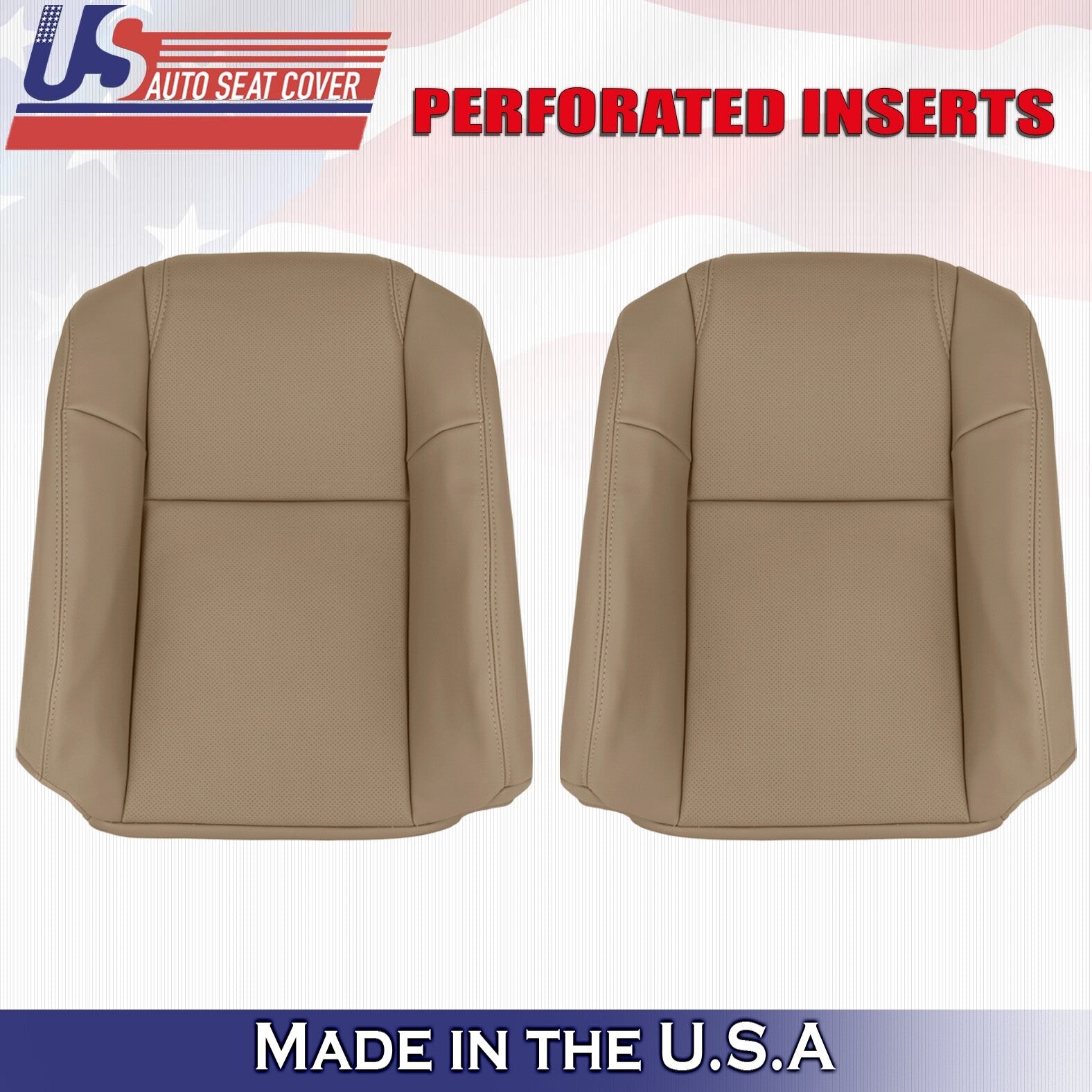 2003 to 2005 For Honda Pilot Driver Passenger Tops Synthetic Leather Covers Tan