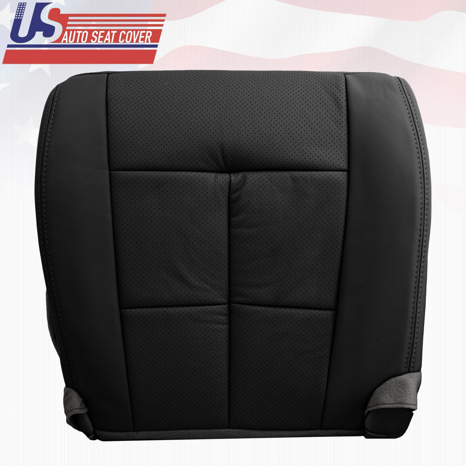 2007-2012 Lincoln Navigator Passenger Bottom Perforated Leather Seat Cover Black