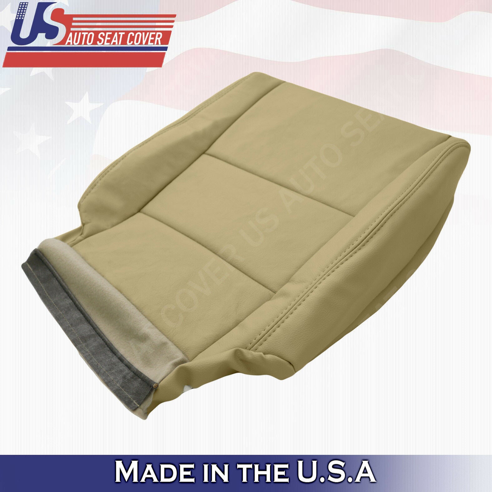 2011 2012 For Honda Accord Passenger Top & Bottom Leather Seat Covers Tan