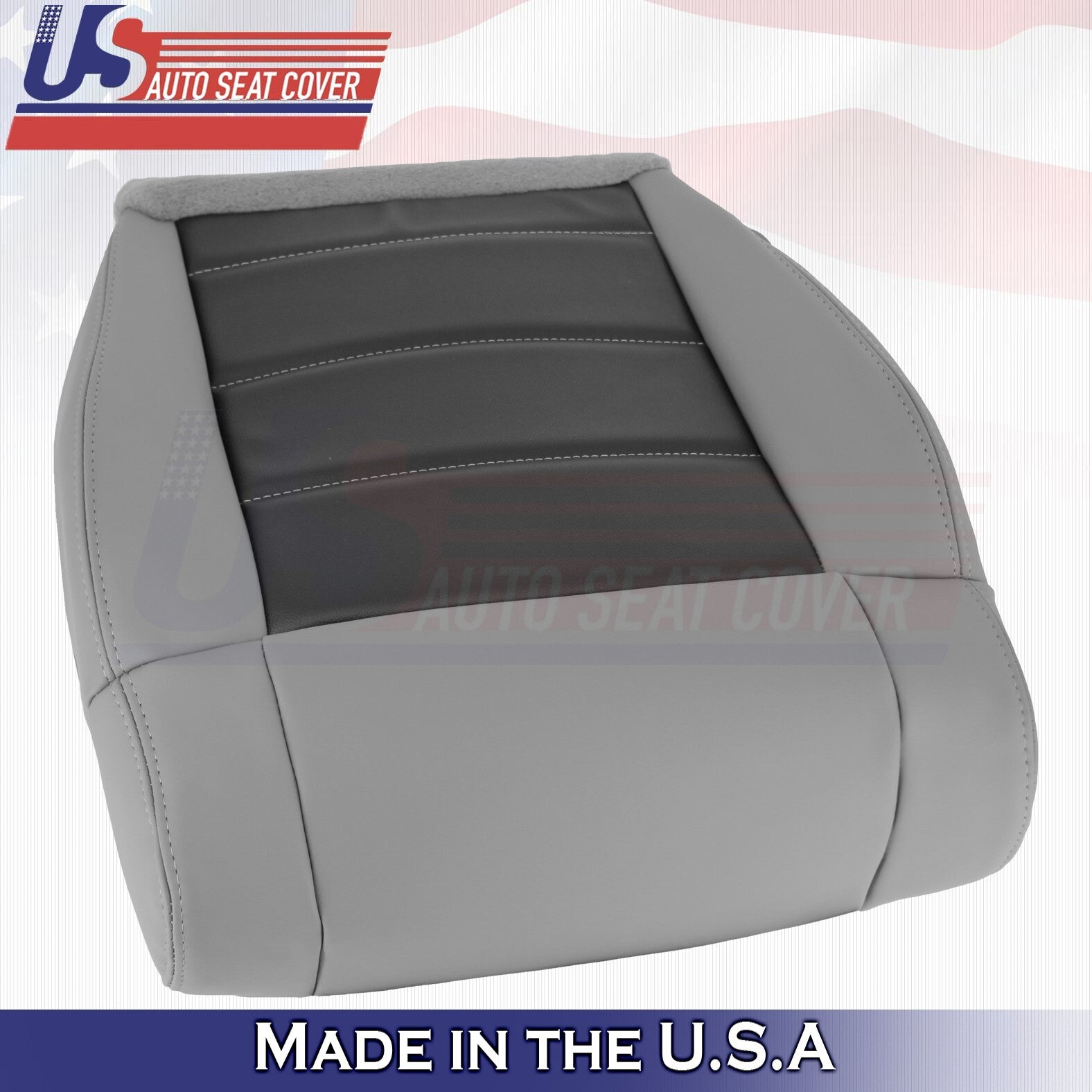 2010 For Jeep Wrangler Front Driver Bottom Synthetic Leather Seat Cover Gray