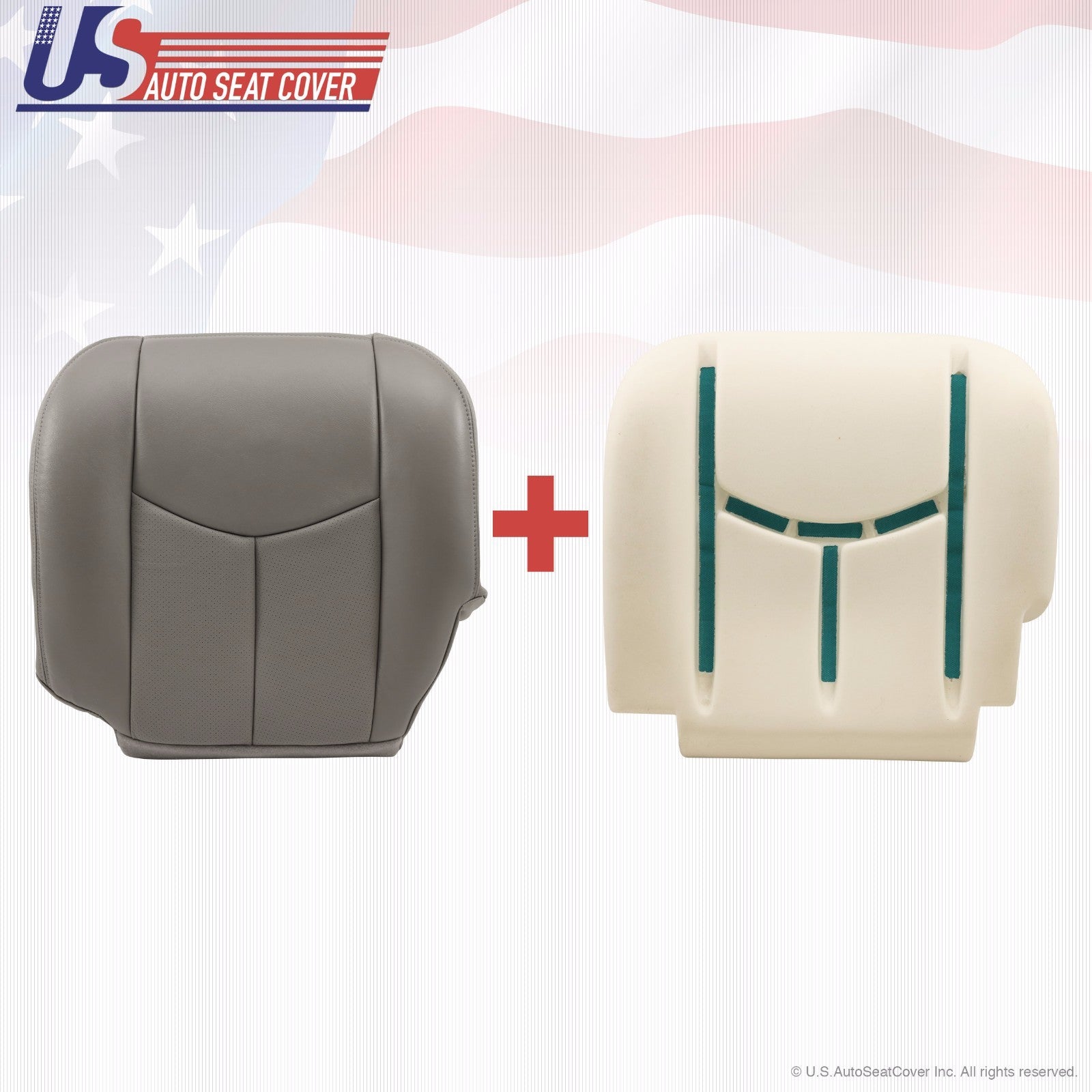 2003-2006 Cadillac Escalade Driver Bottom Leather Seat Cover & Foam Cushion Gray