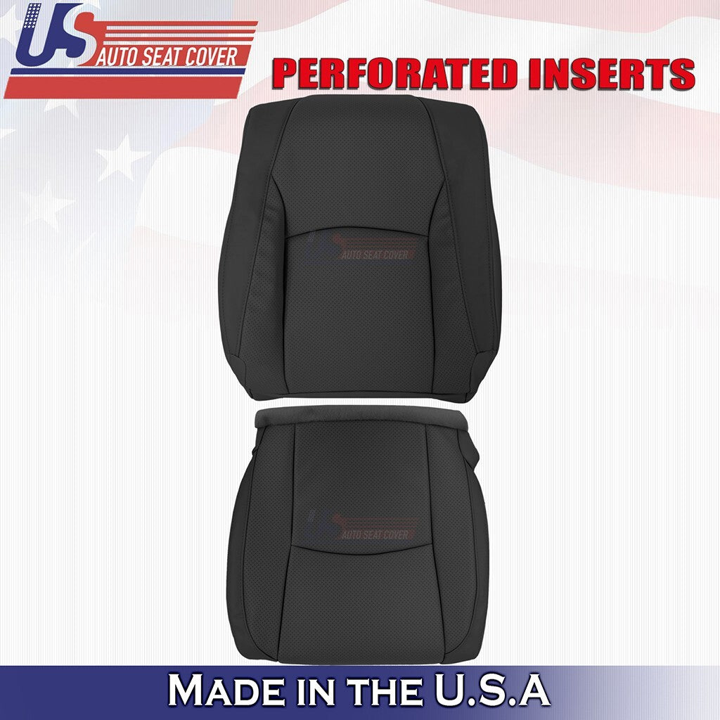 2003 to 2009 For Lexus RX350 Driver Top& Bottom Synth Leather Perf Cover Black